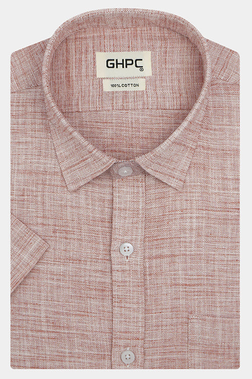 Men's 100% Cotton Self Design Half Sleeves Shirt (Orange) FSH511612_1_ea50b467-0f05-4290-99af-5eb9bb5ebe60