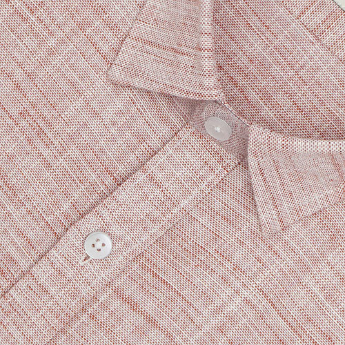 Men's 100% Cotton Self Design Half Sleeves Shirt (Orange) FSH511612_2