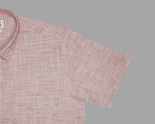 Men's 100% Cotton Self Design Half Sleeves Shirt (Orange) FSH511612_5