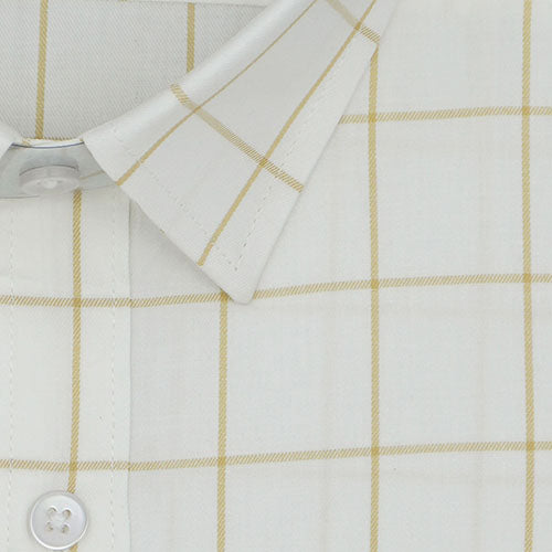 Men's 100% Cotton Graph Checkered Half Sleeves Shirt (White) FSH511901_2