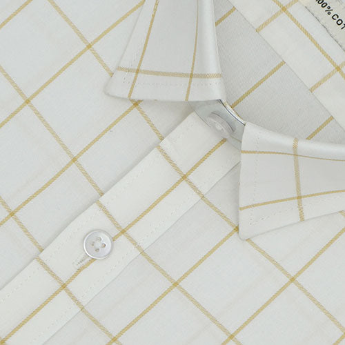 Men's 100% Cotton Graph Checkered Half Sleeves Shirt (White) FSH511901_3