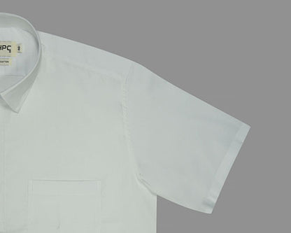 Men's 100% Cotton Self Design Half Sleeves Shirt (White) FSH512001_5