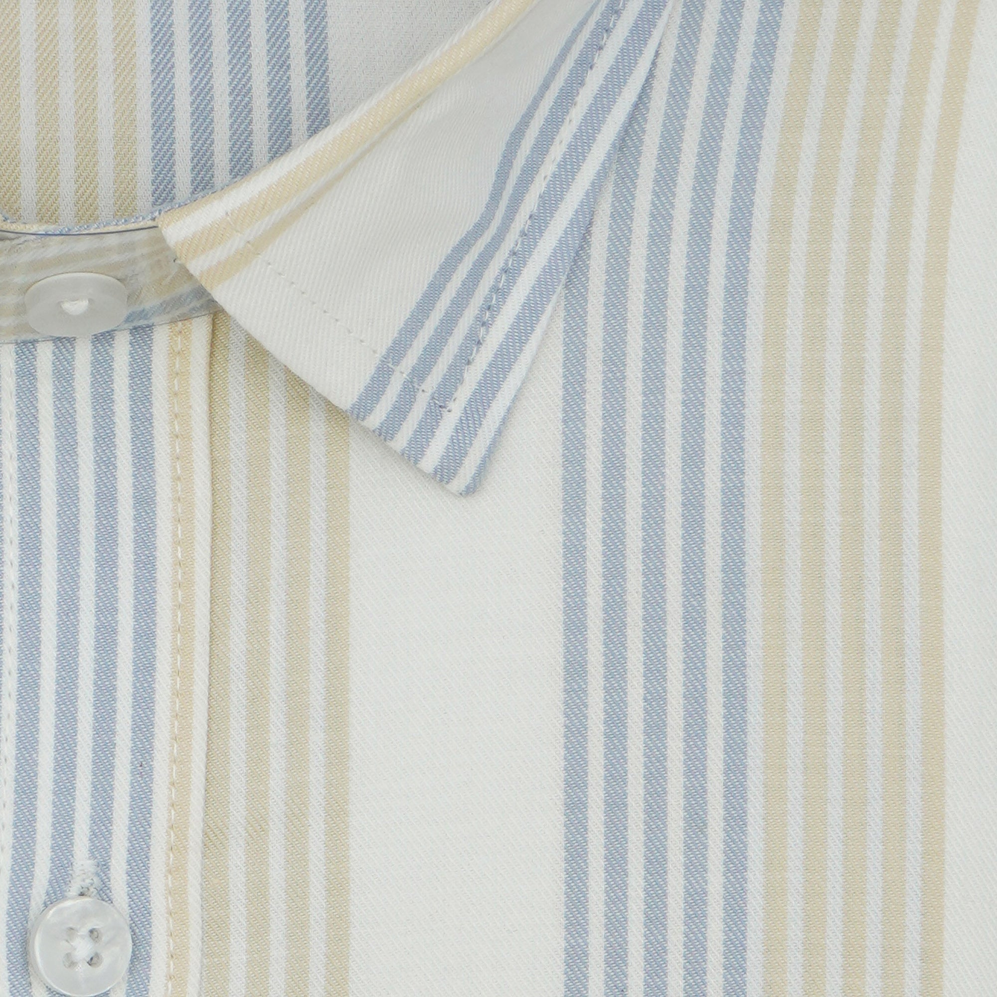 Men's 100% Cotton Striped Half Sleeves Shirt (Yellow)