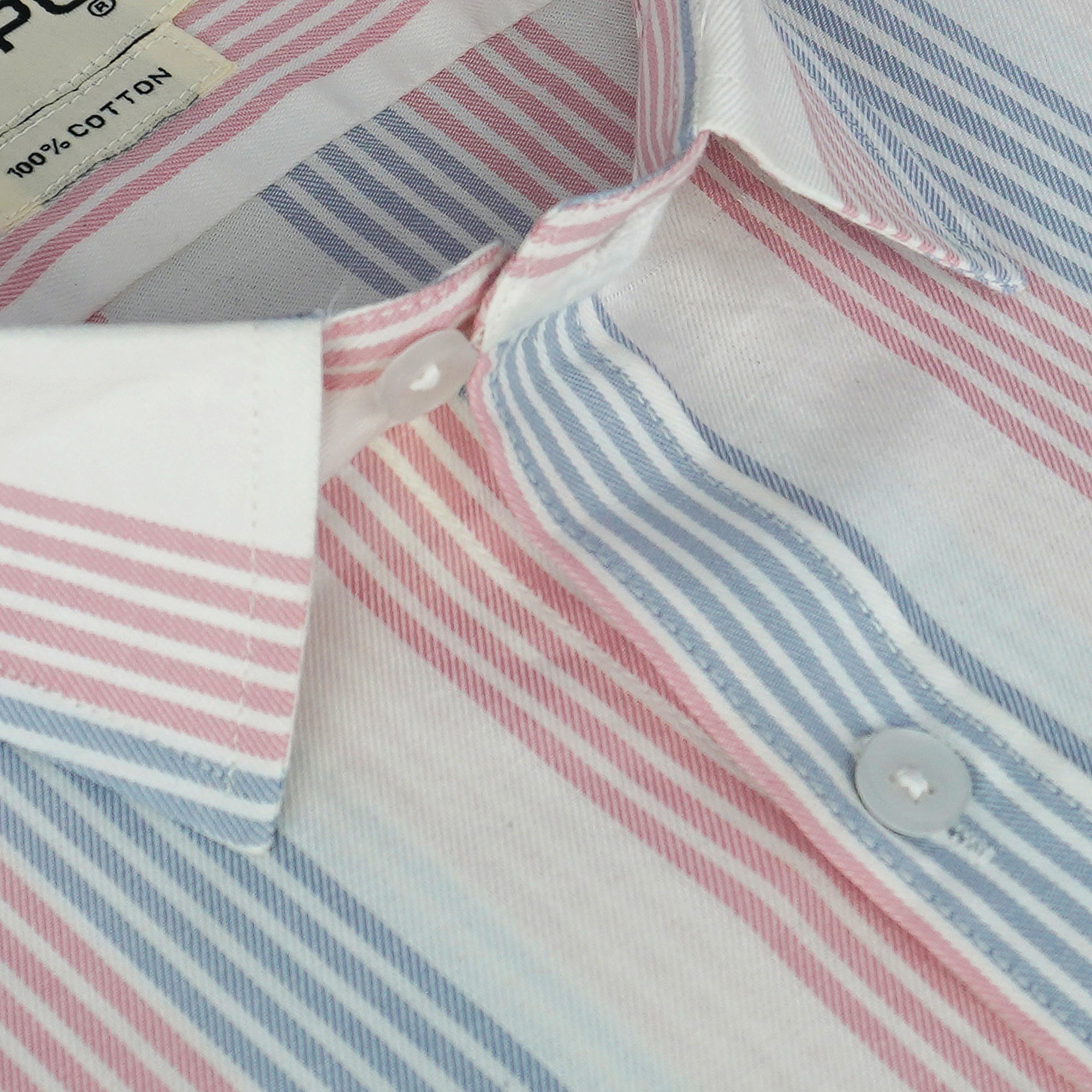 Men's 100% Cotton Striped Half Sleeves Shirt (Pink)