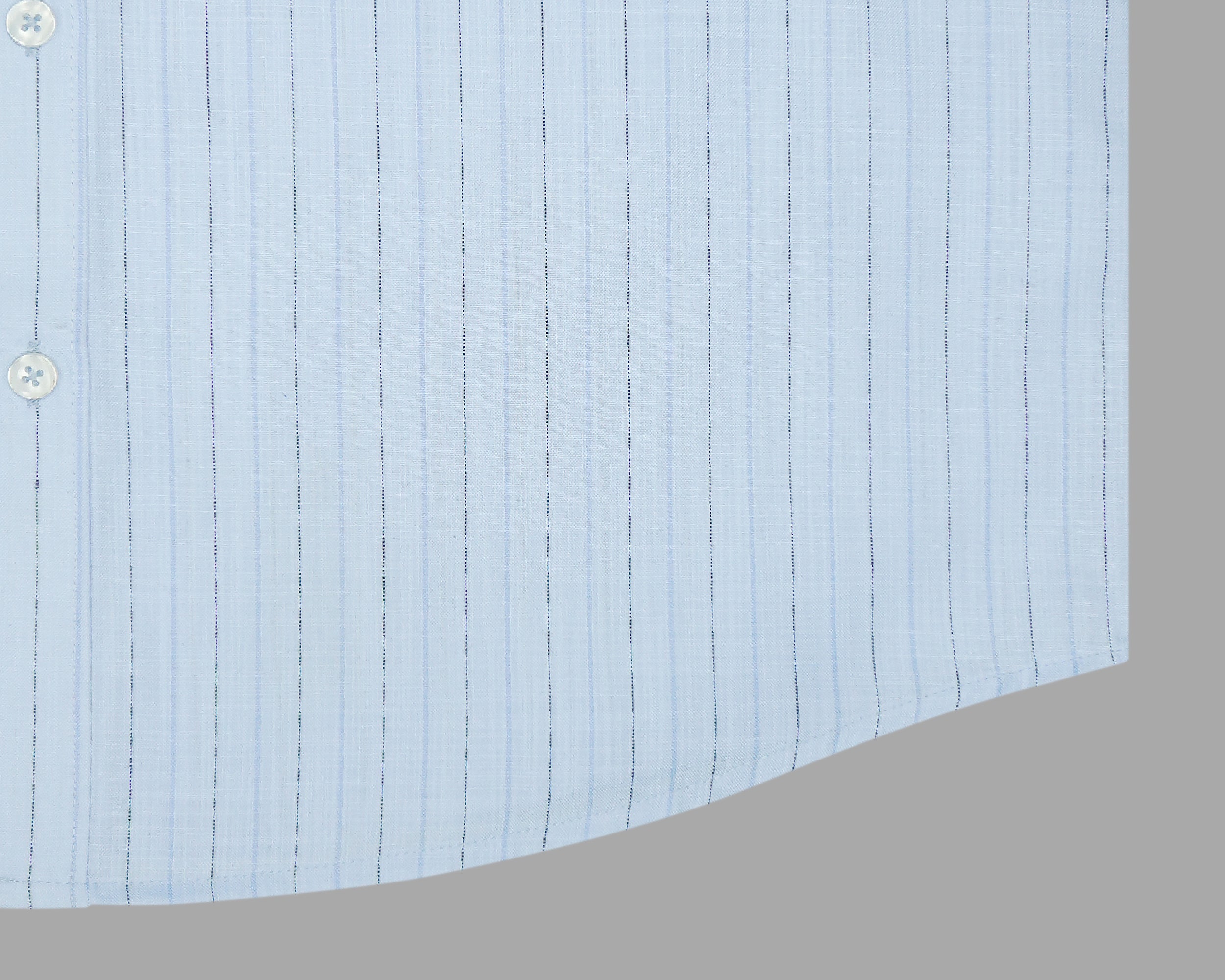 Men's Cotton Linen Striped Half Sleeves Shirt (Sky Blue)