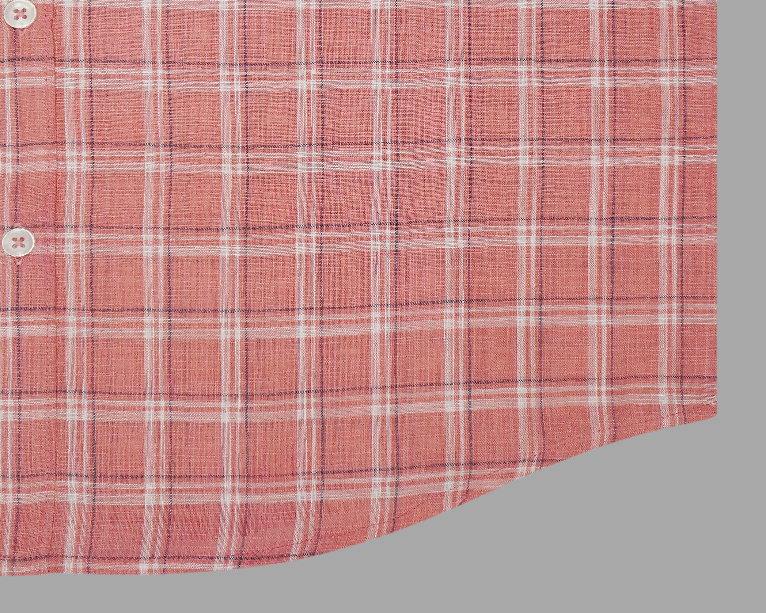 Men's 100% Cotton Checkered Half Sleeves Shirt (Red)