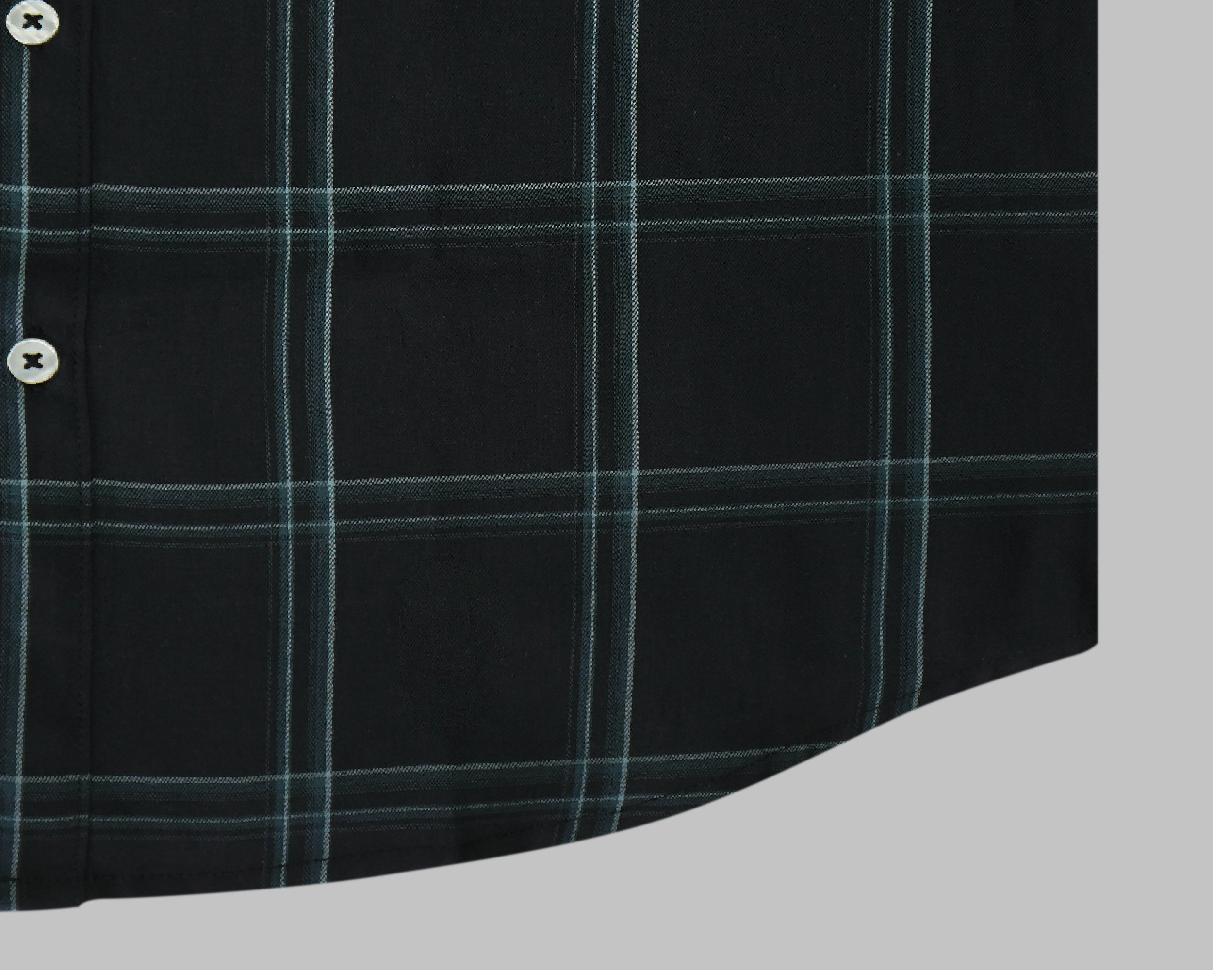 Men's 100% Cotton Checkered Half Sleeves Shirt (Black)