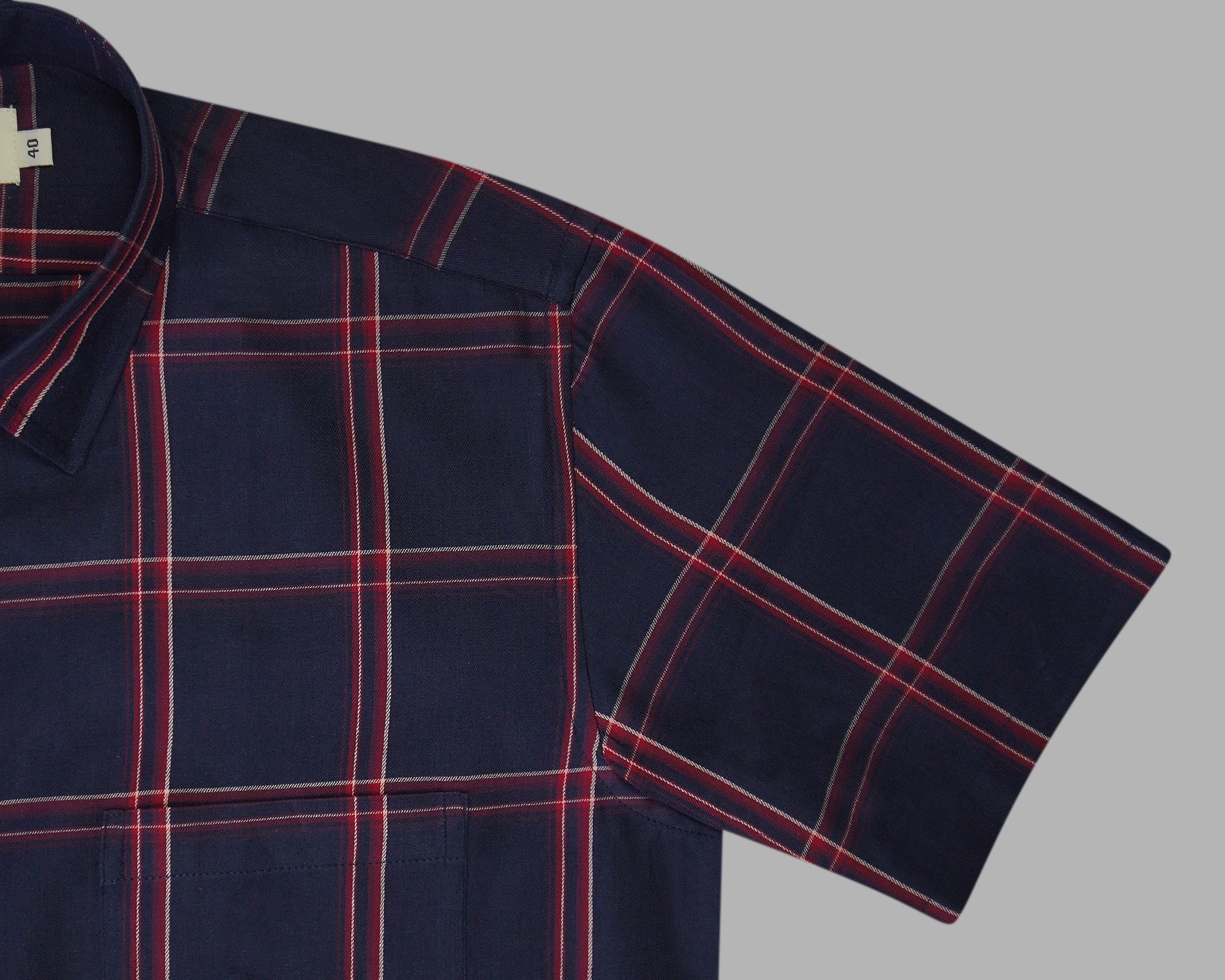 Men's 100% Cotton Checkered Half Sleeves Shirt (Blue)