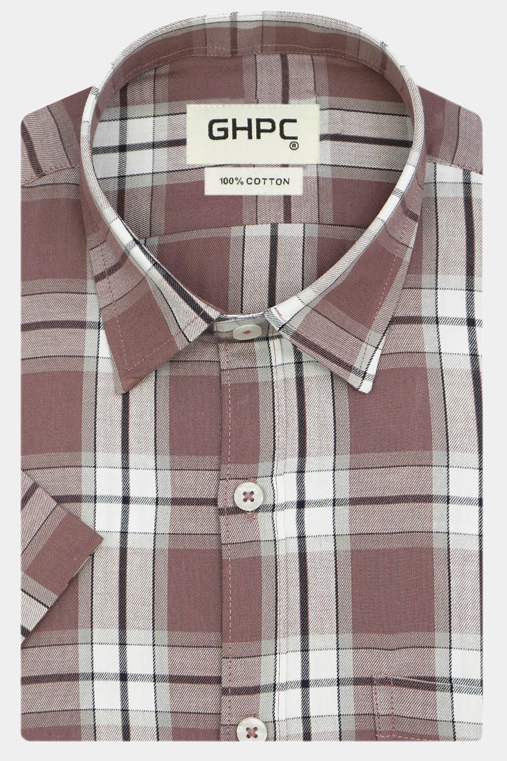 Men's 100% Cotton Checkered Half Sleeves Shirt (Multicolor)