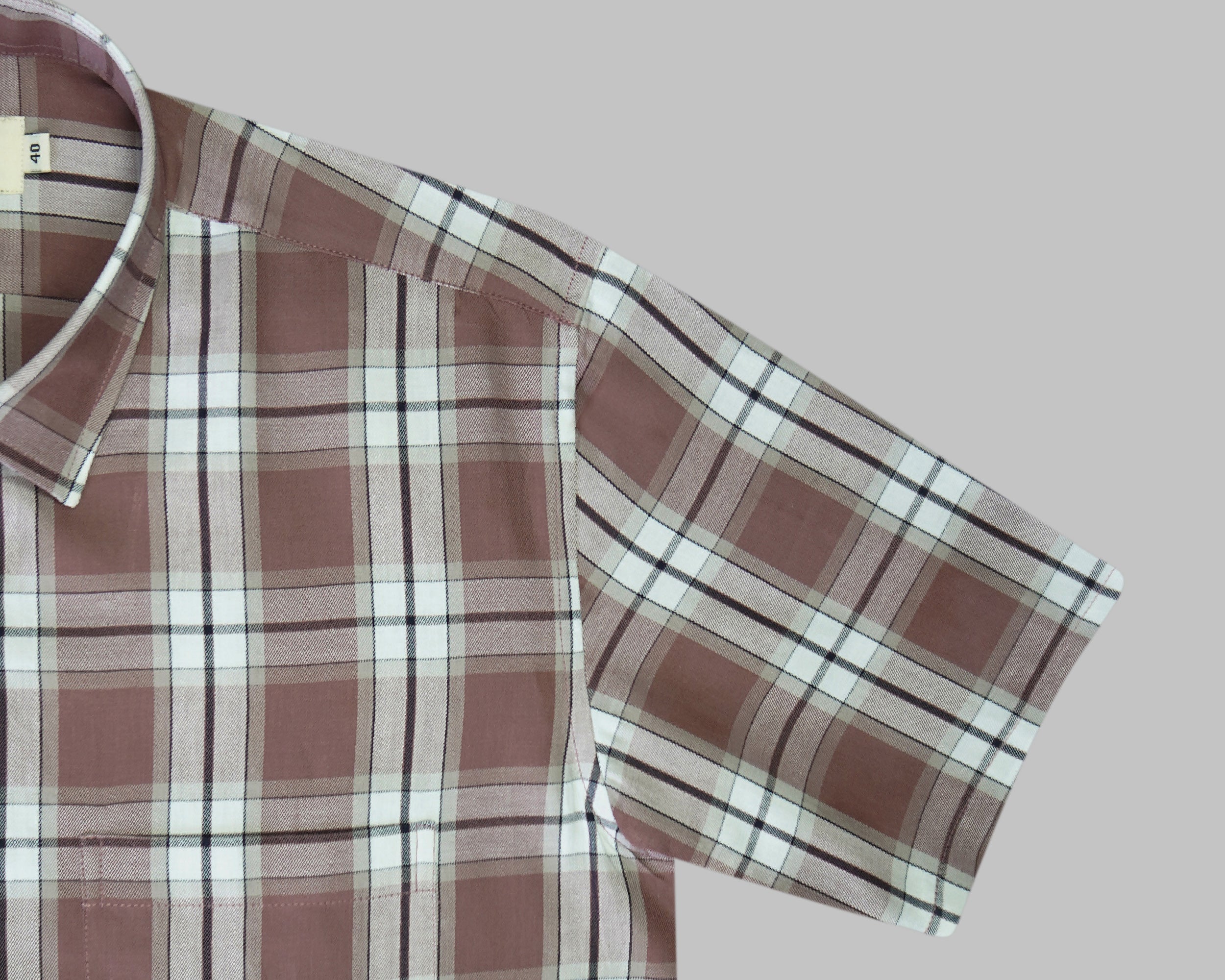 Men's 100% Cotton Checkered Half Sleeves Shirt (Multicolor)