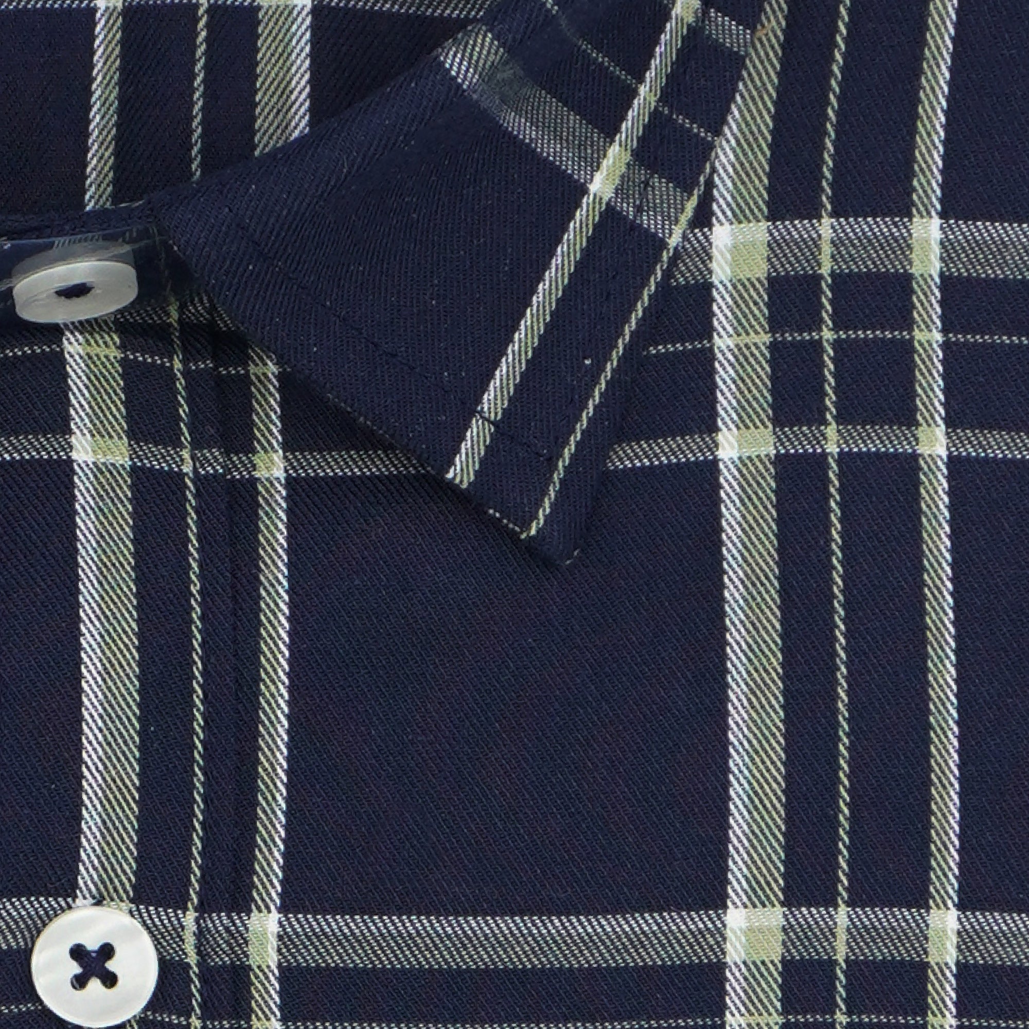 Men's 100% Cotton Checkered Half Sleeves Shirt (Blue)
