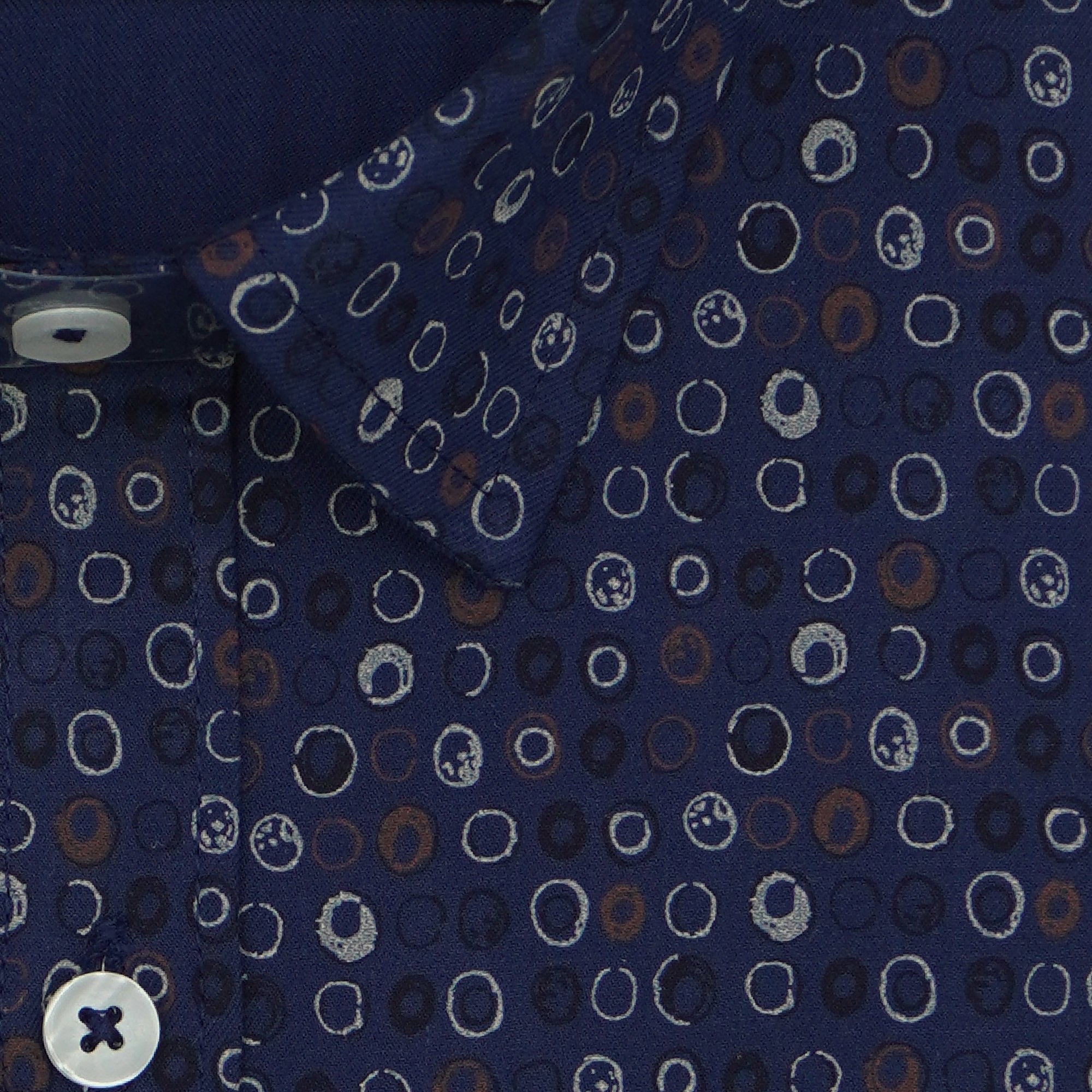 Men's 100% Cotton Printed Half Sleeves Shirt (Navy)