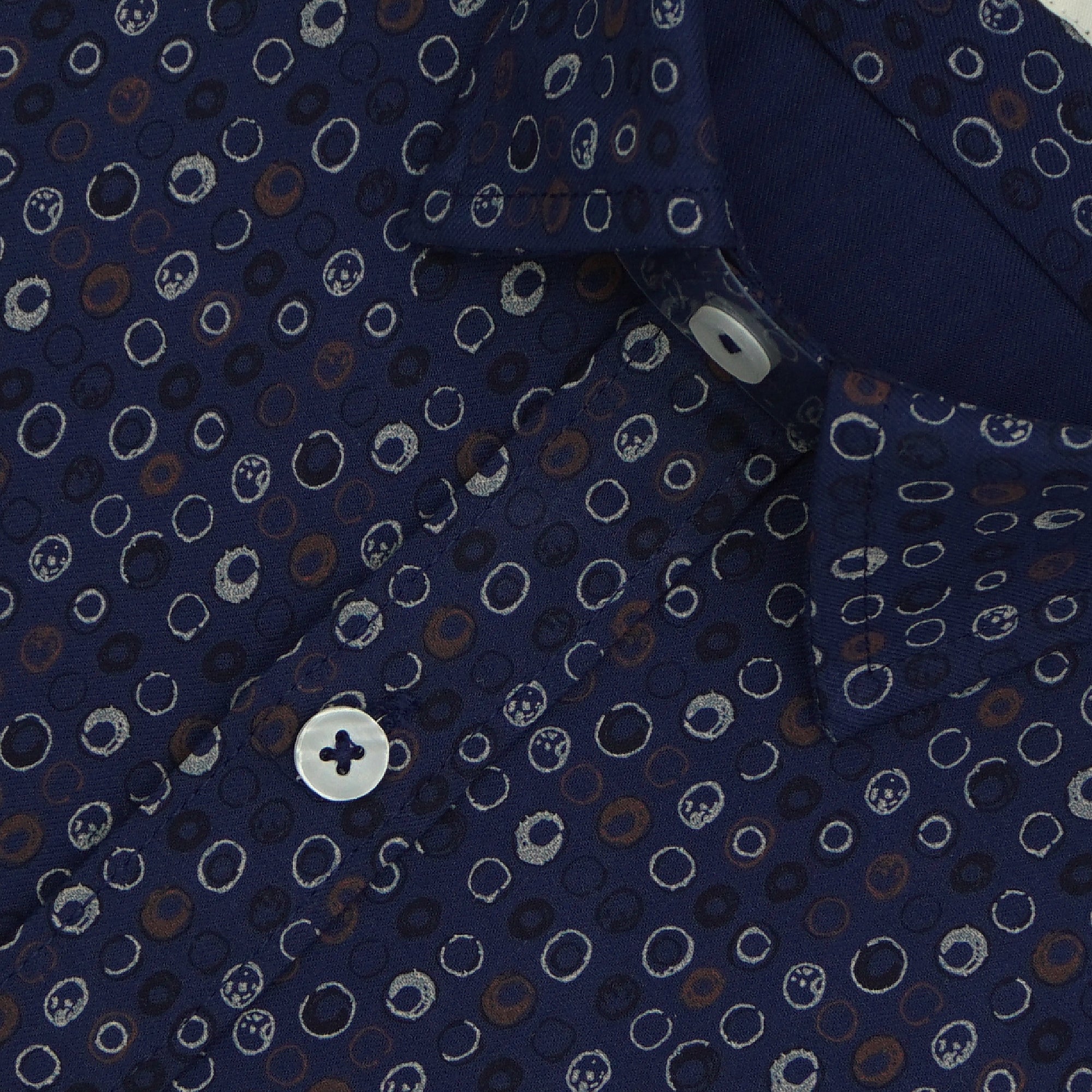 Men's 100% Cotton Printed Half Sleeves Shirt (Navy)