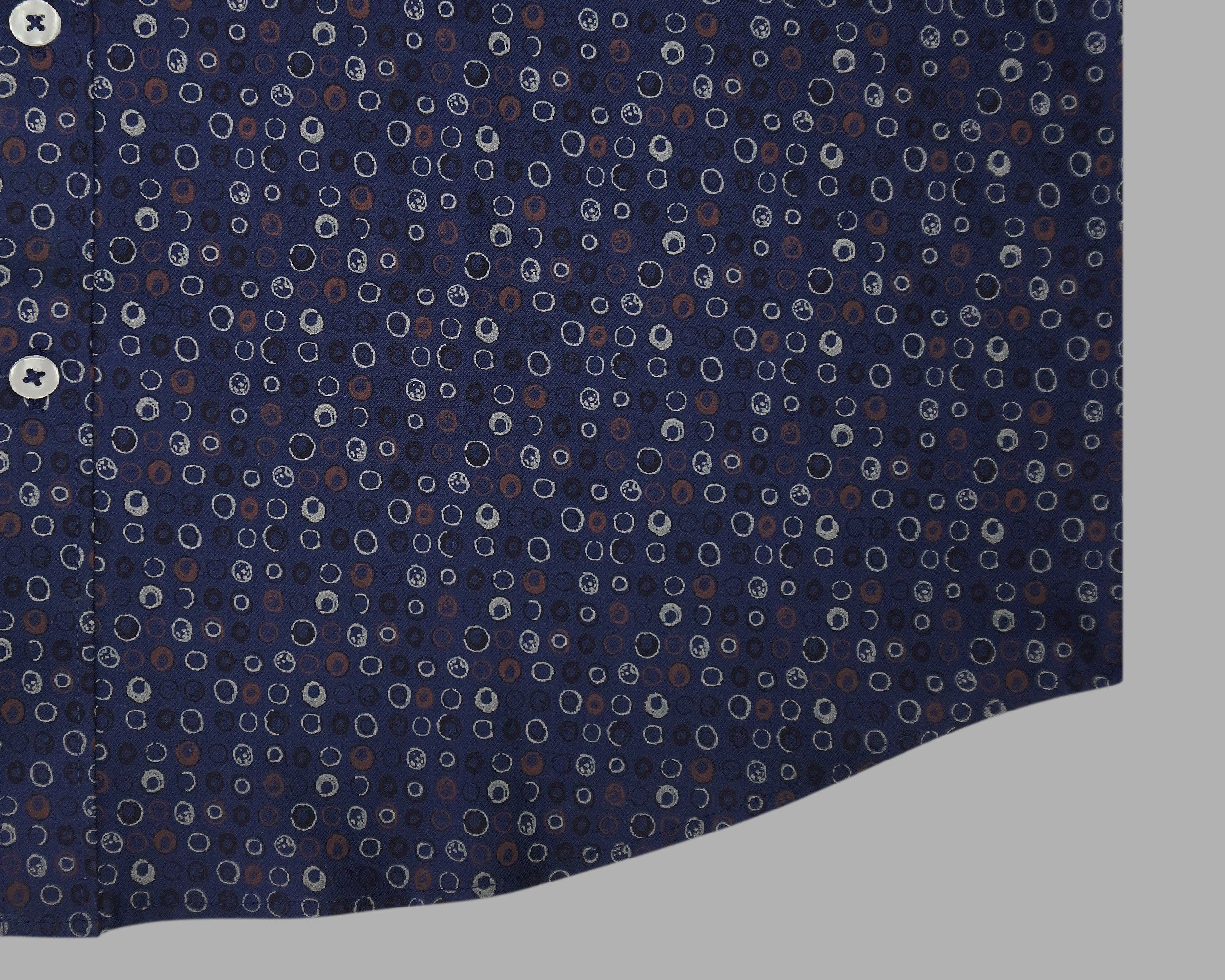 Men's 100% Cotton Printed Half Sleeves Shirt (Navy)