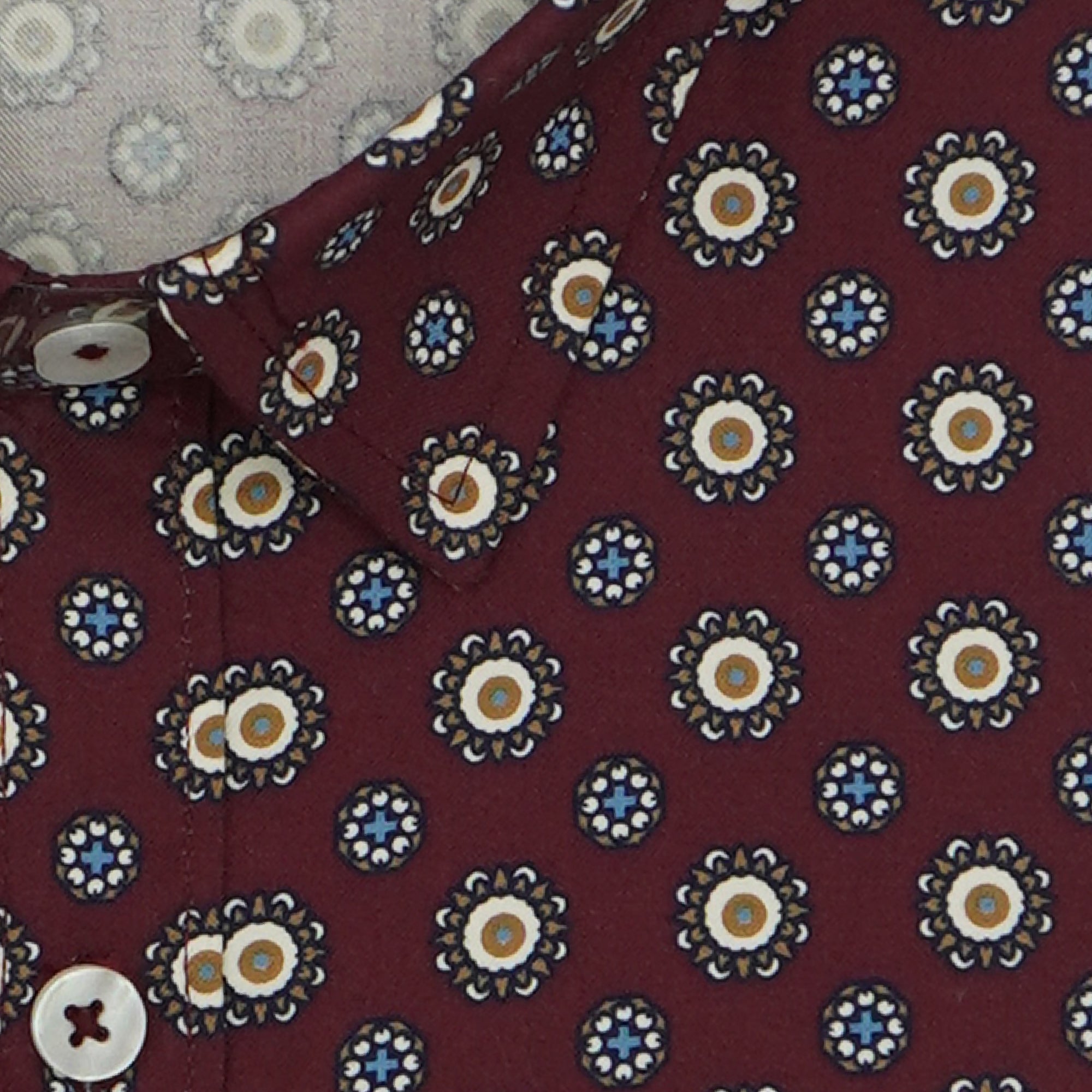 Men's 100% Cotton Printed Half Sleeves Shirt (Maroon)