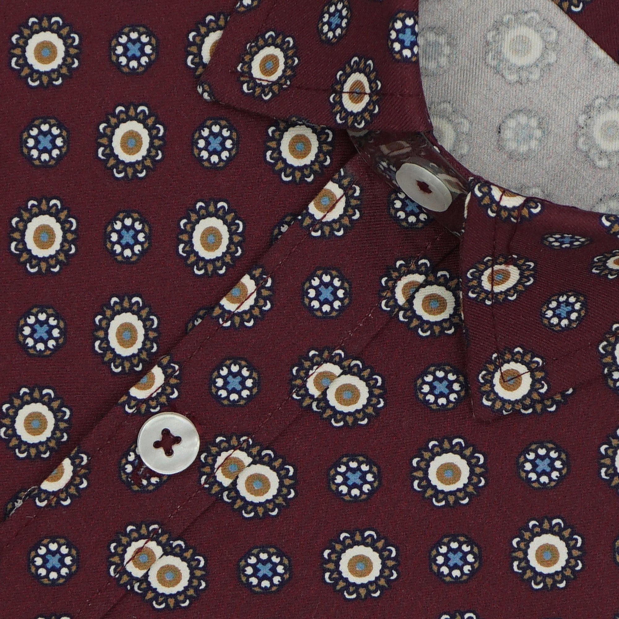 Men's 100% Cotton Printed Half Sleeves Shirt (Maroon)