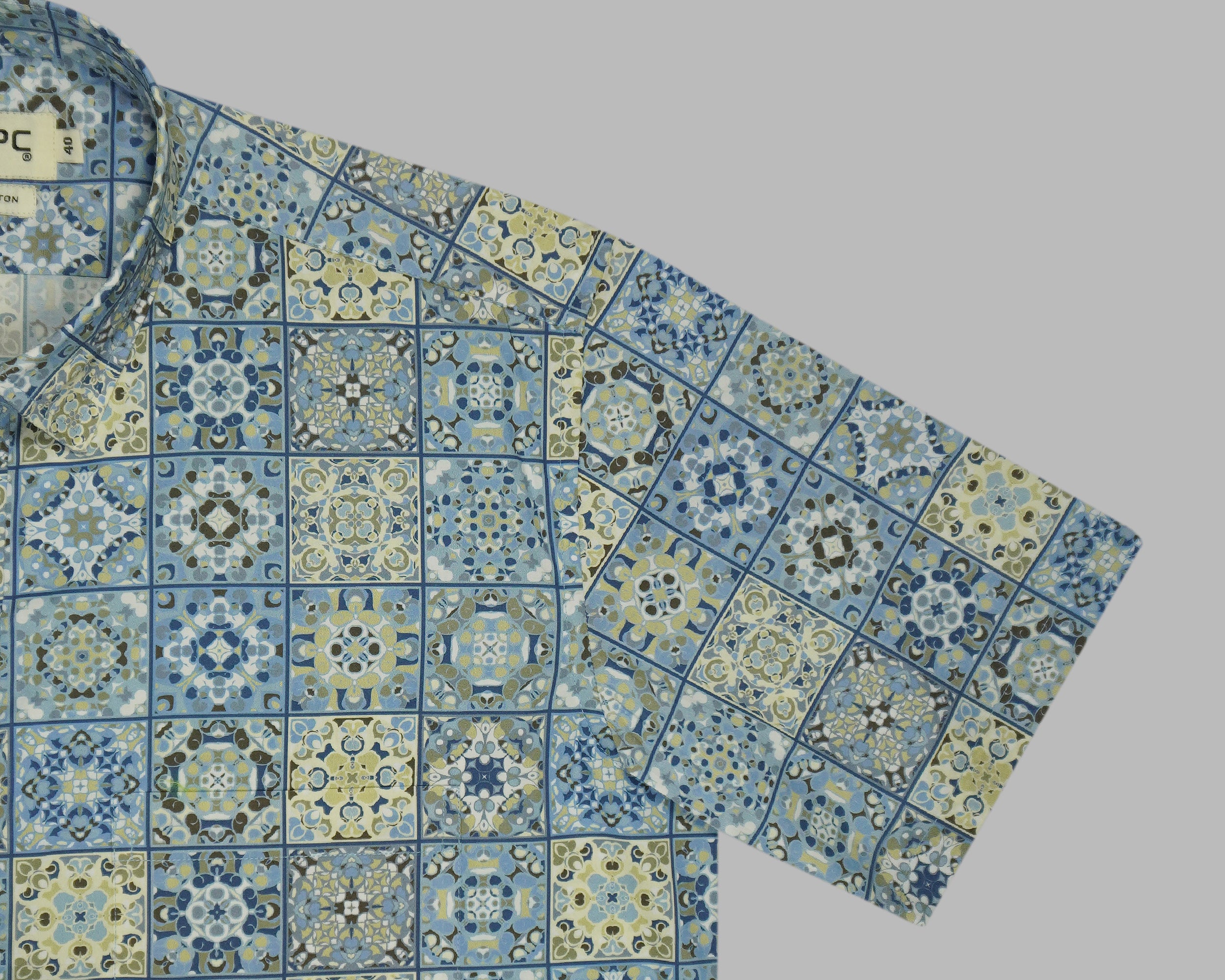 Men's 100% Cotton Printed Half Sleeves Shirt (Multicolor)