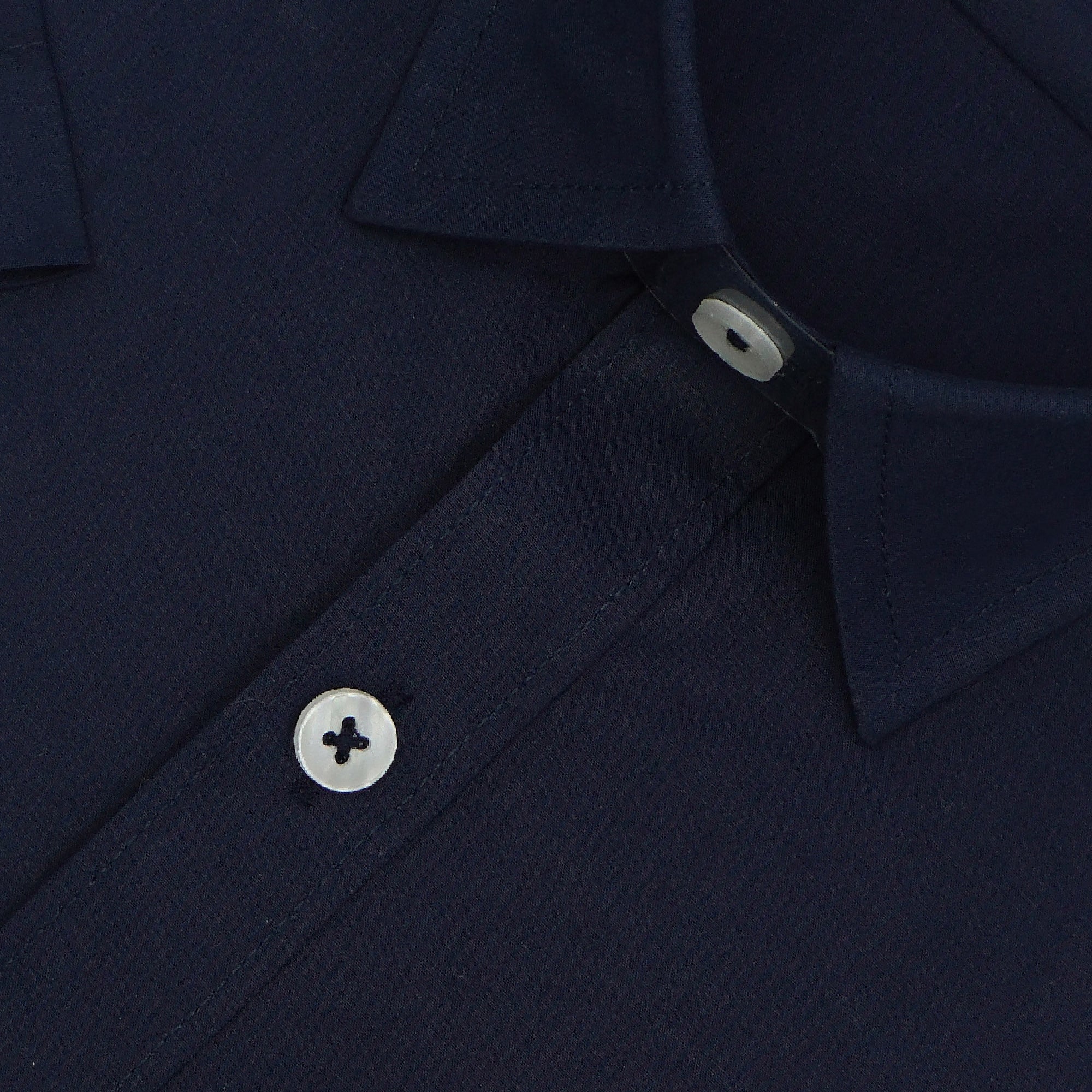 Men's 100% Cotton Plain Solid Half Sleeves Shirt (Navy)