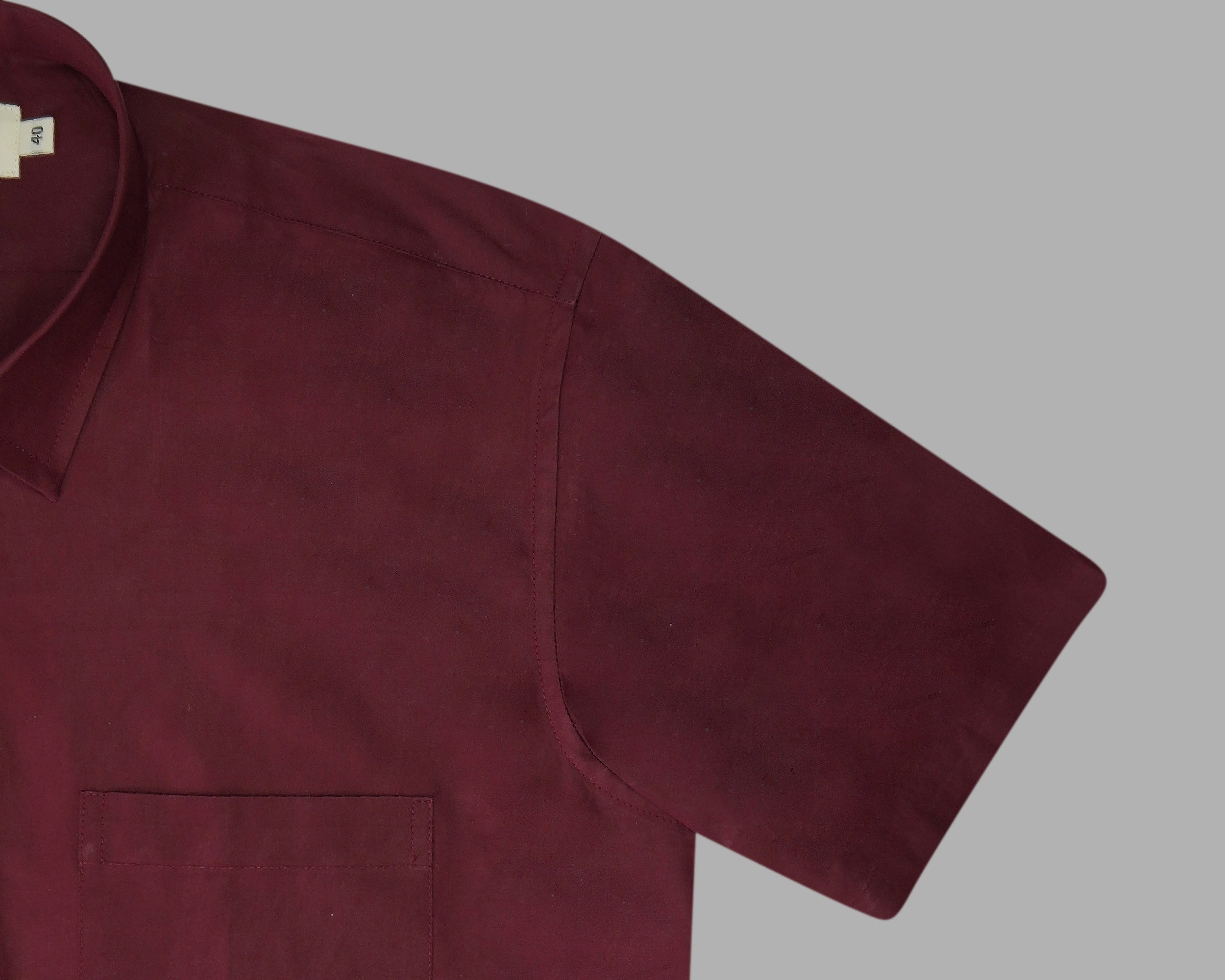 Men's 100% Cotton Plain Solid Half Sleeves Shirt (Maroon)