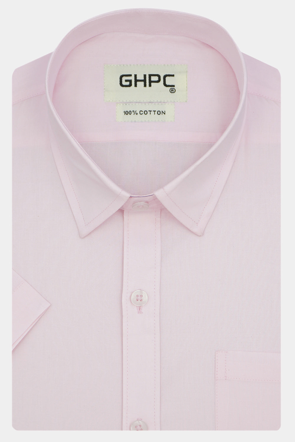 Men's 100% Cotton Plain Solid Half Sleeves Shirt (Peach)