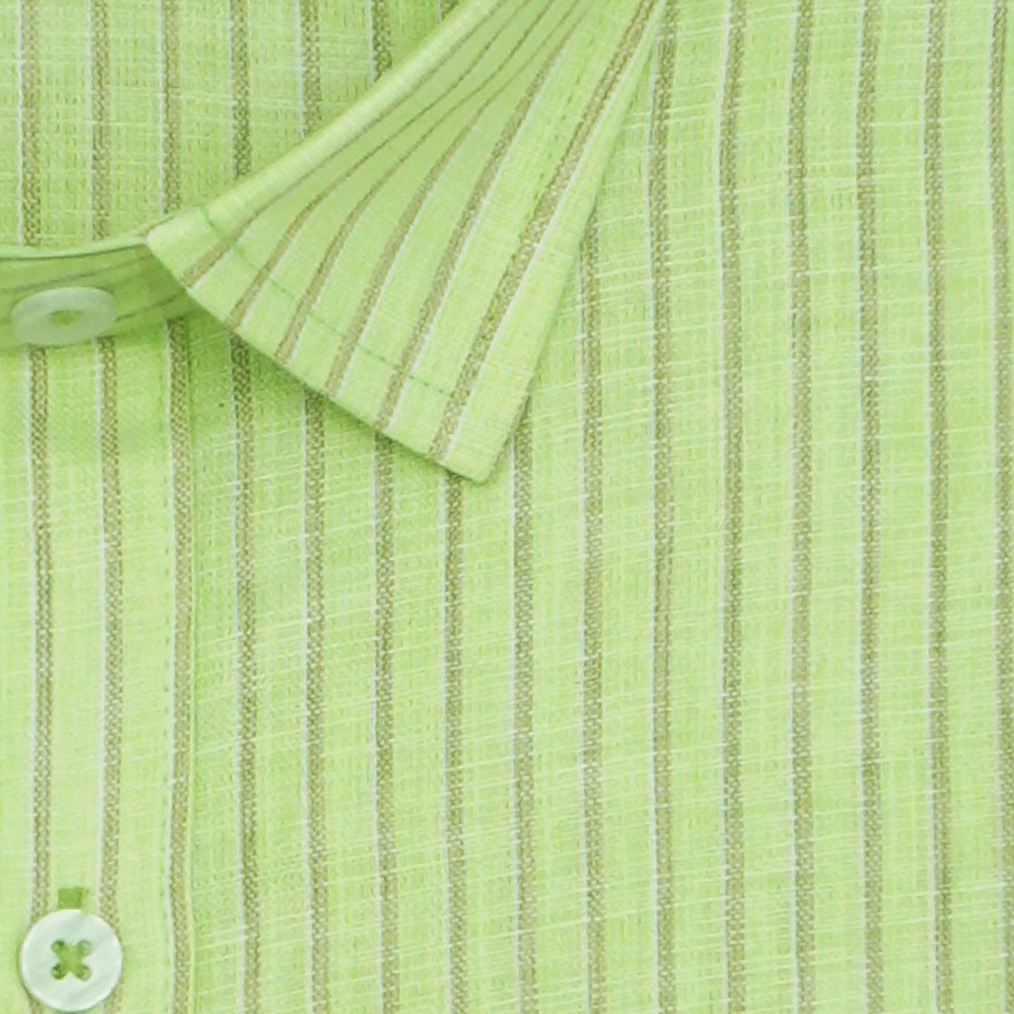 Men's 100% Cotton Striped Half Sleeves Shirt (Sea Green)