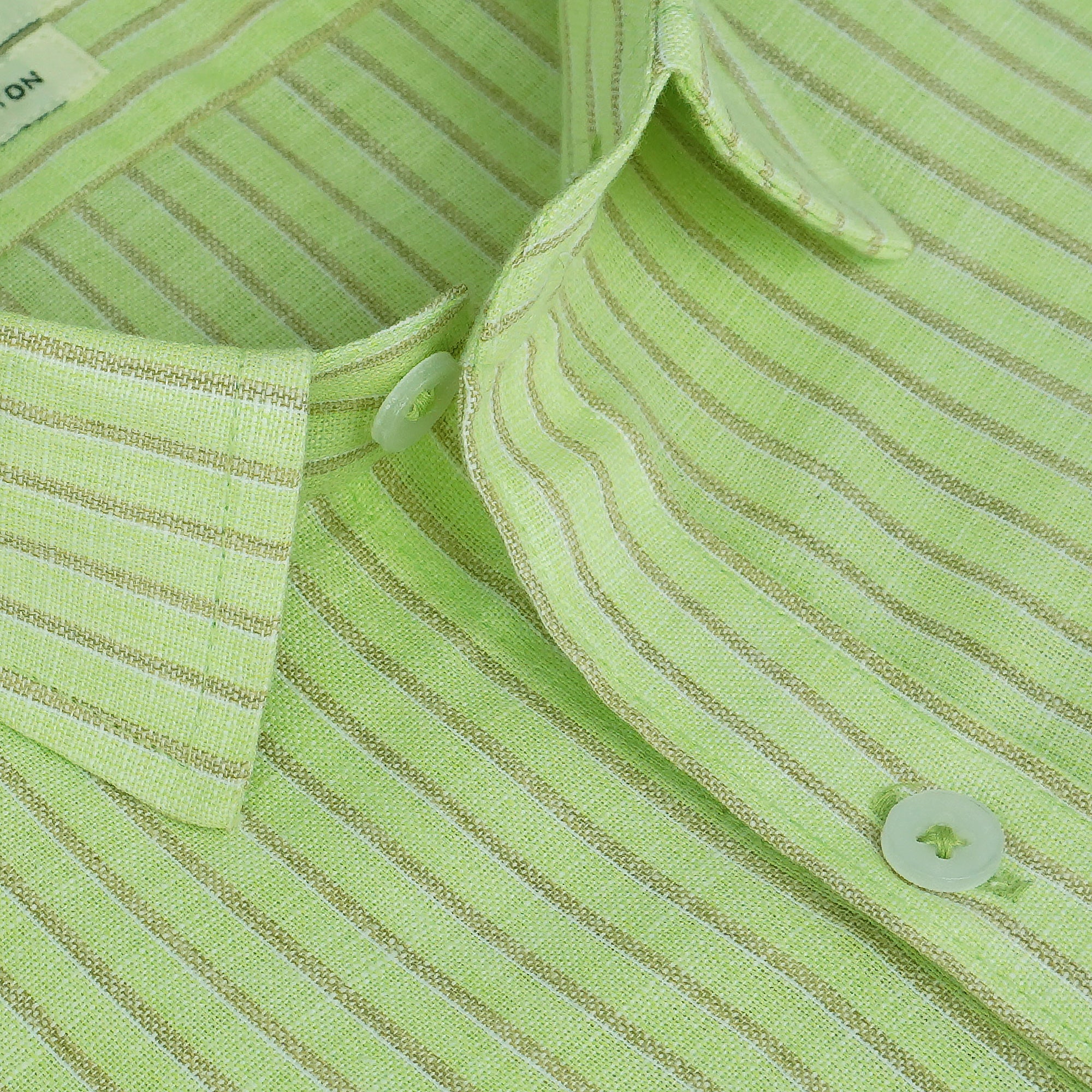 Men's 100% Cotton Striped Half Sleeves Shirt (Sea Green)