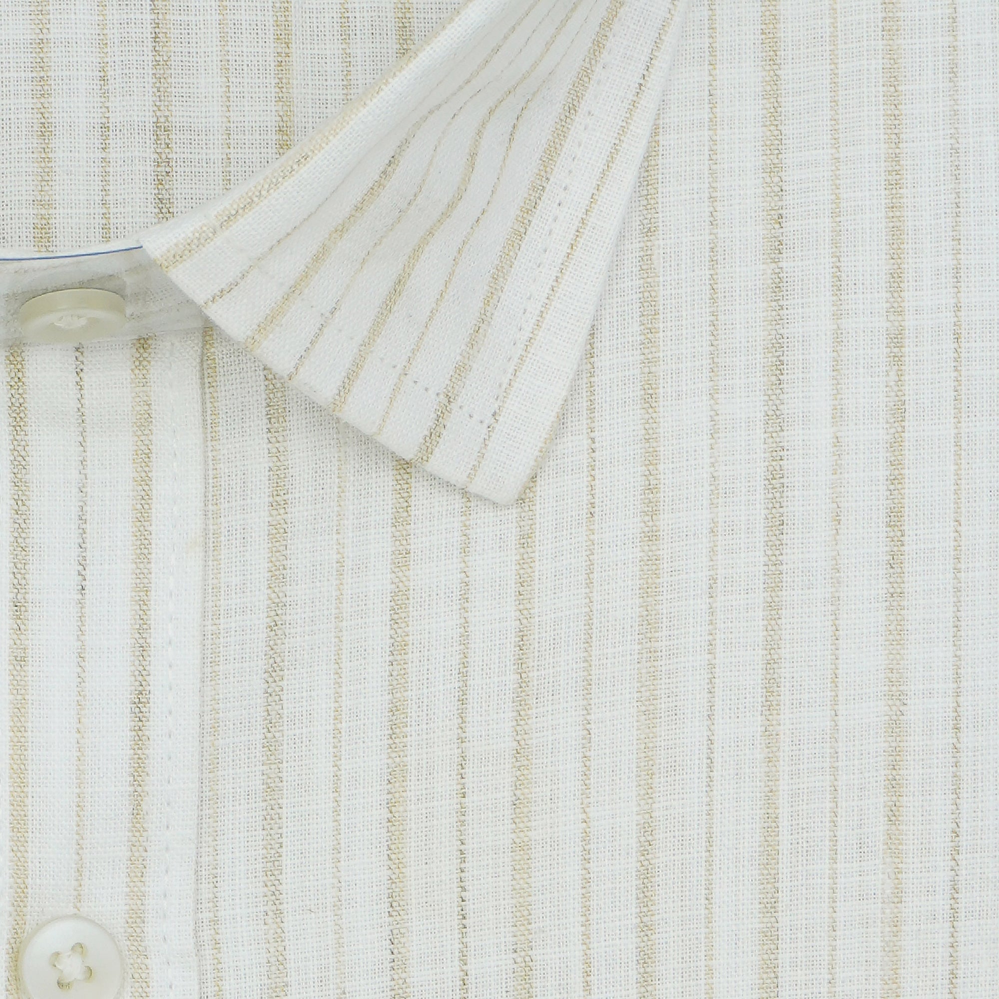 Men's 100% Cotton Striped Half Sleeves Shirt (Khaki)