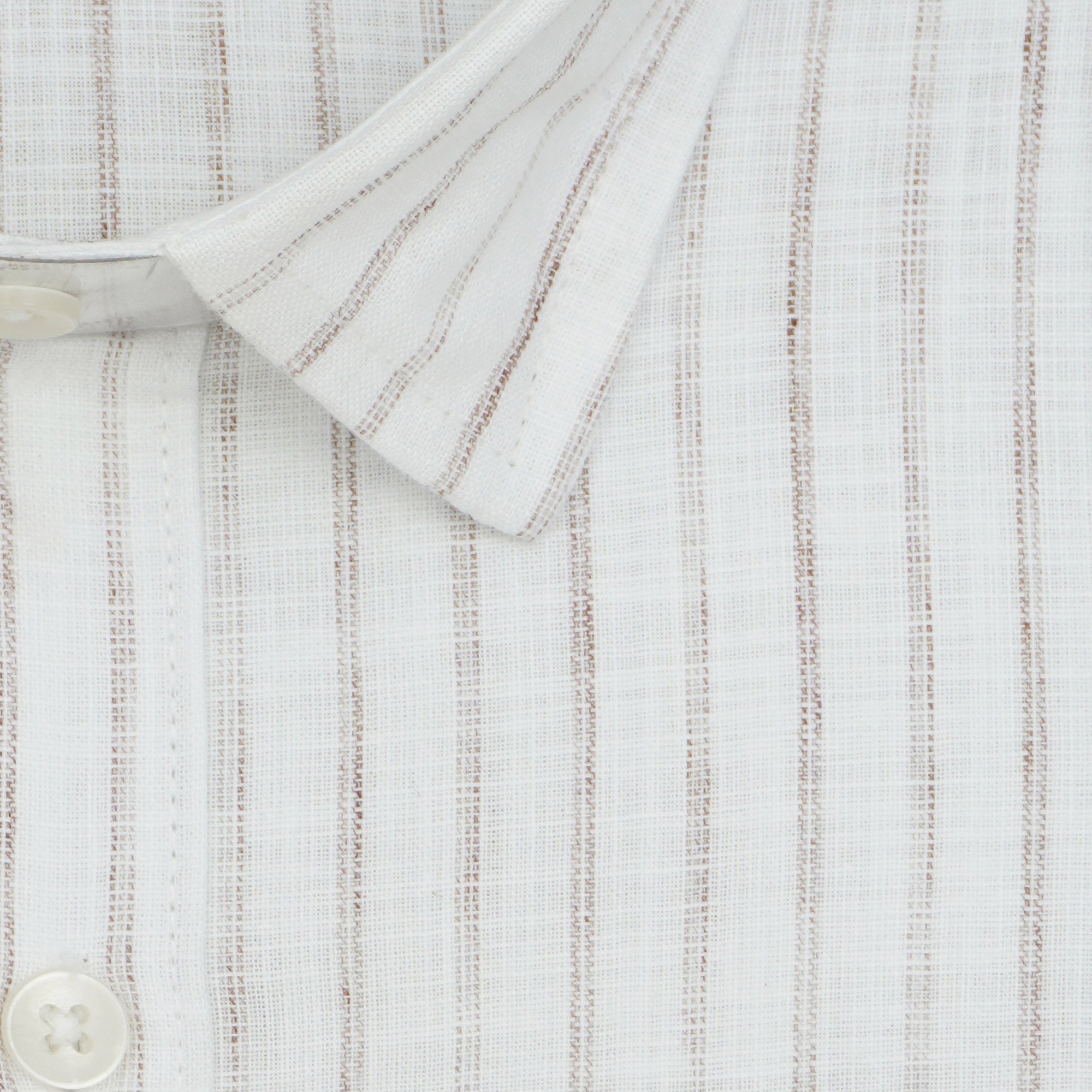 Men's 100% Cotton Striped Half Sleeves Shirt (Brown)