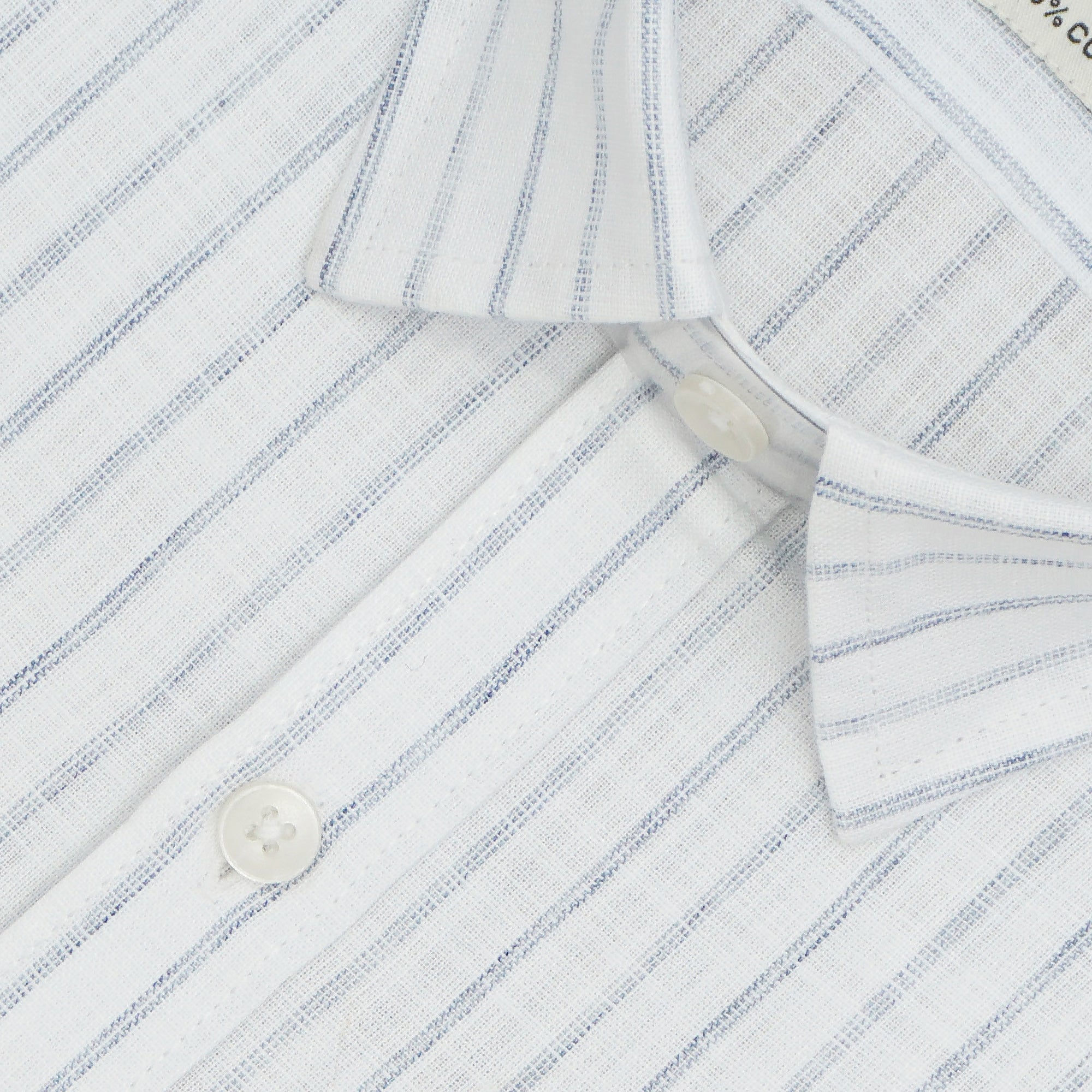 Men's 100% Cotton Striped Half Sleeves Shirt (Blue)