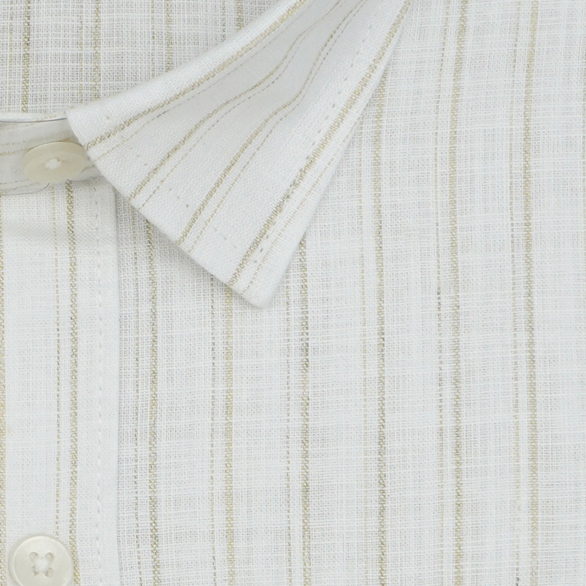 Men's 100% Cotton Striped Half Sleeves Shirt (Khaki)