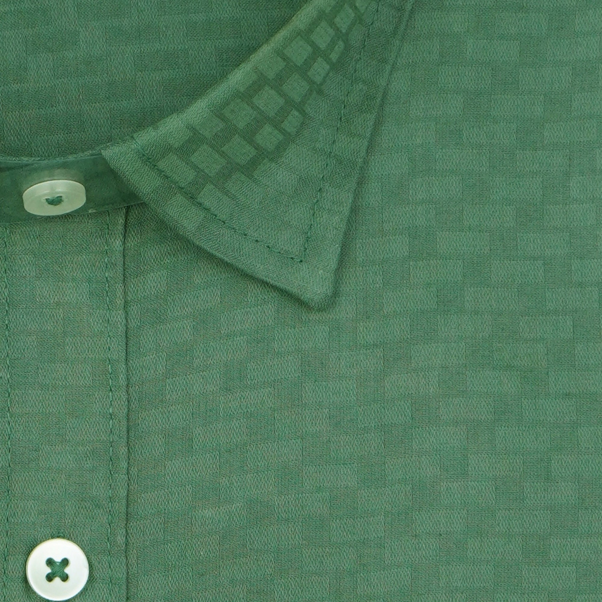 Men's 100% Cotton Self Design Half Sleeves Shirt (Green)