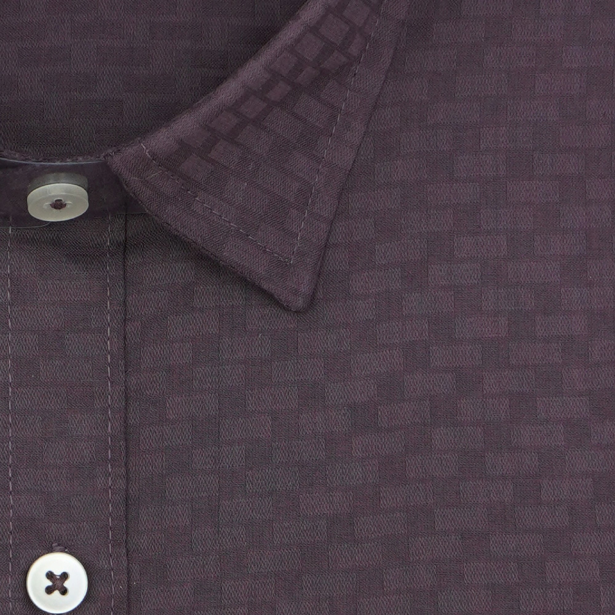 Men's 100% Cotton Self Design Half Sleeves Shirt (Wine)