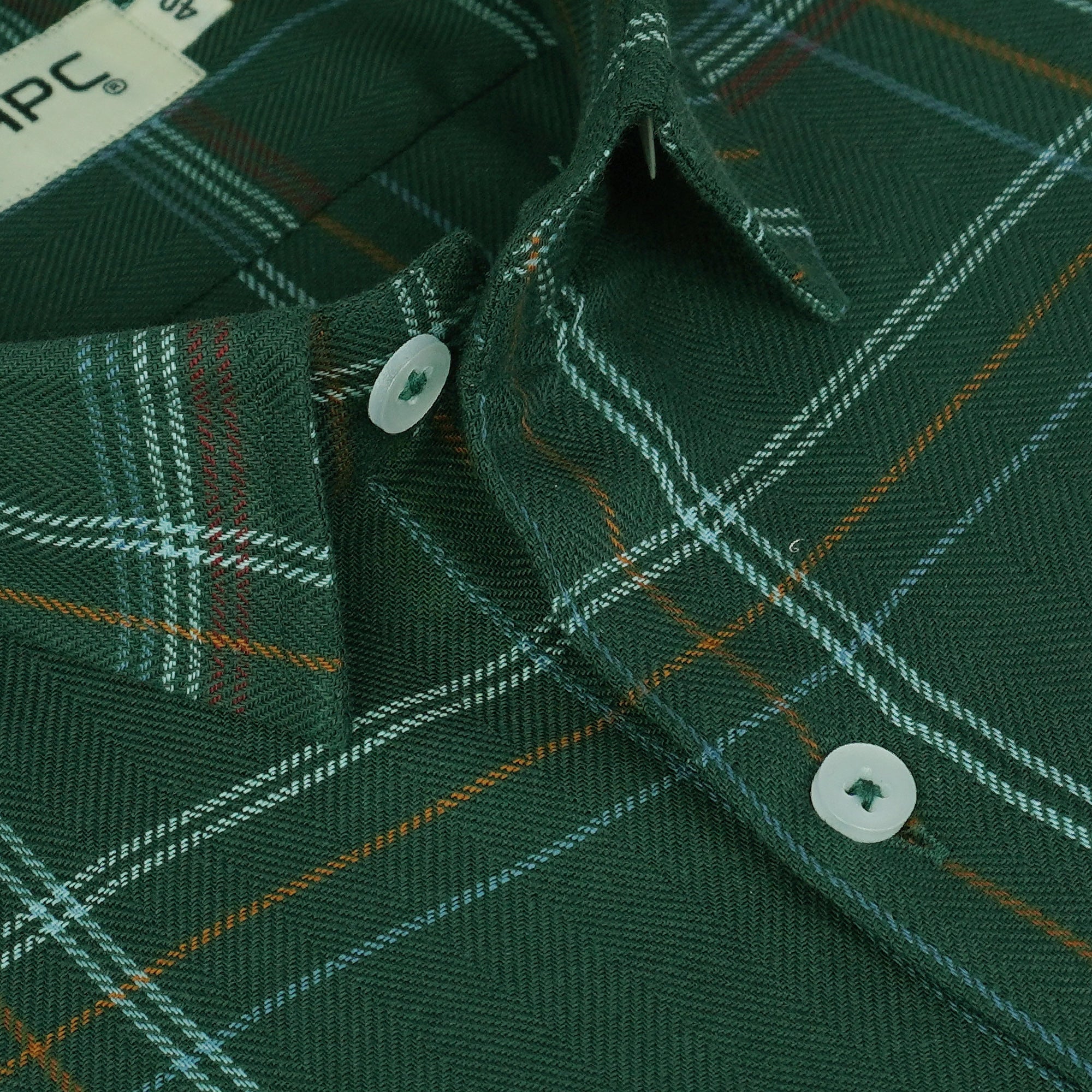 Men's 100% Cotton Checkered Half Sleeves Shirts (Green)