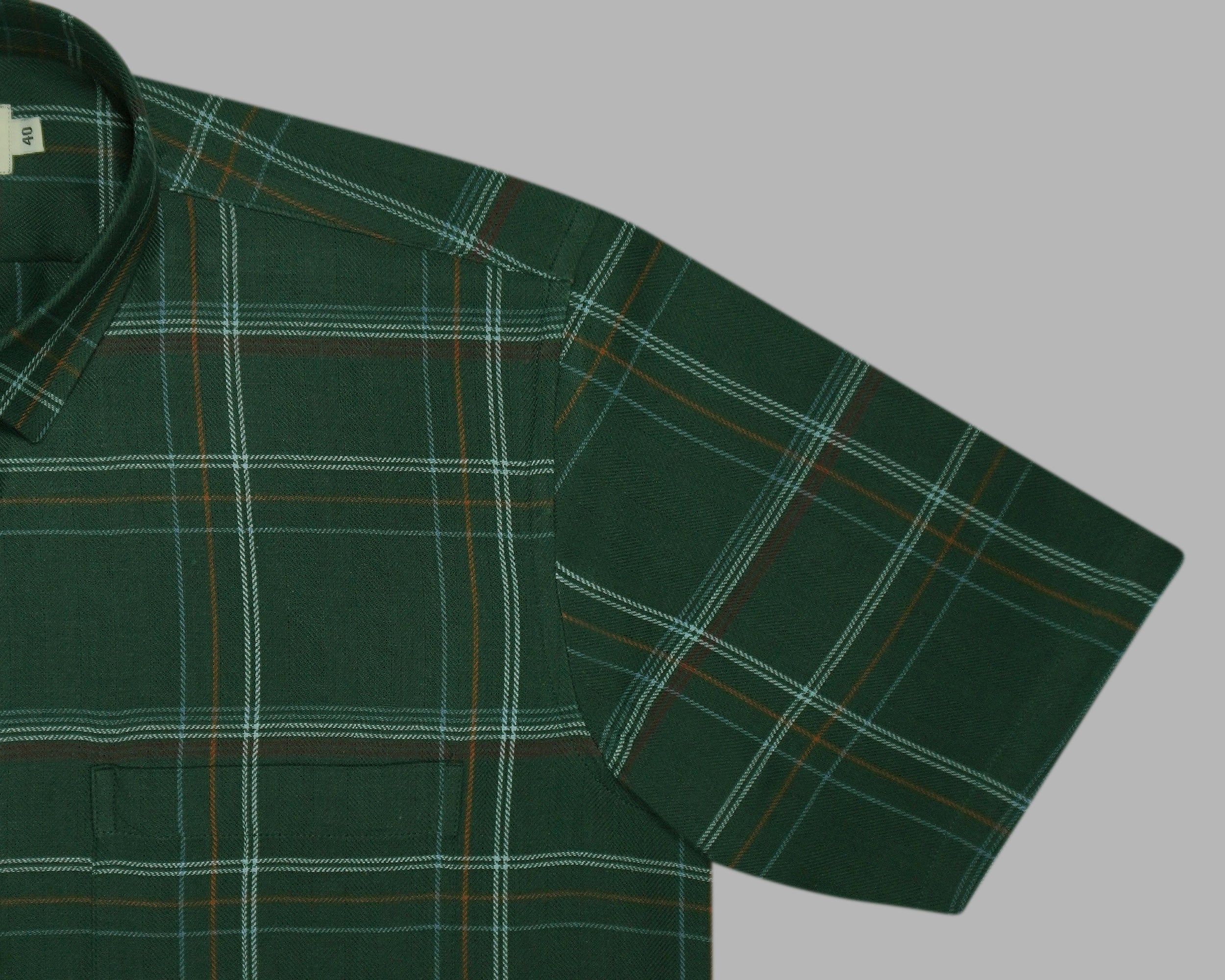 Men's 100% Cotton Checkered Half Sleeves Shirts (Green)