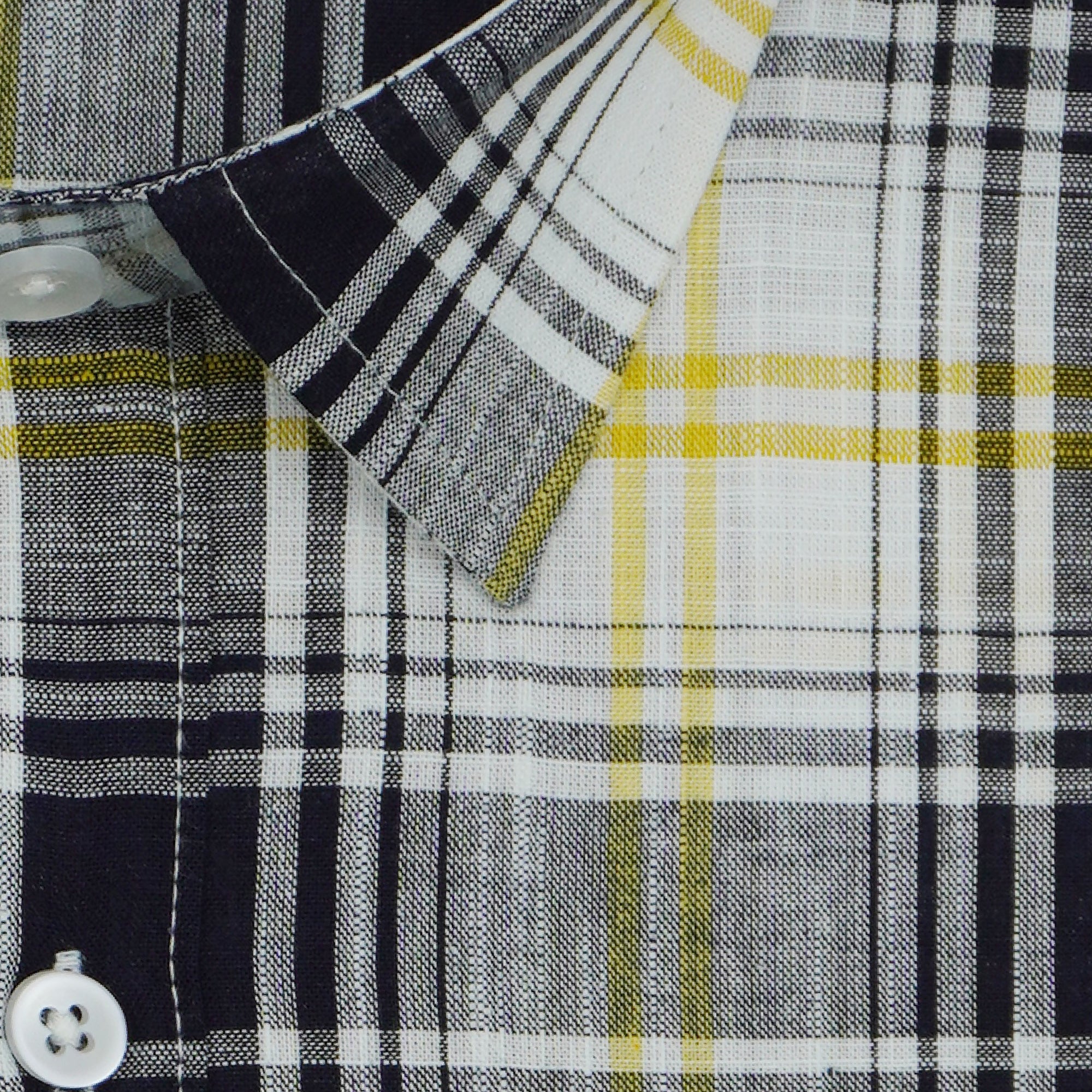 Men's Cotton Linen Checkered Half Sleeves Shirts (Multicolor)