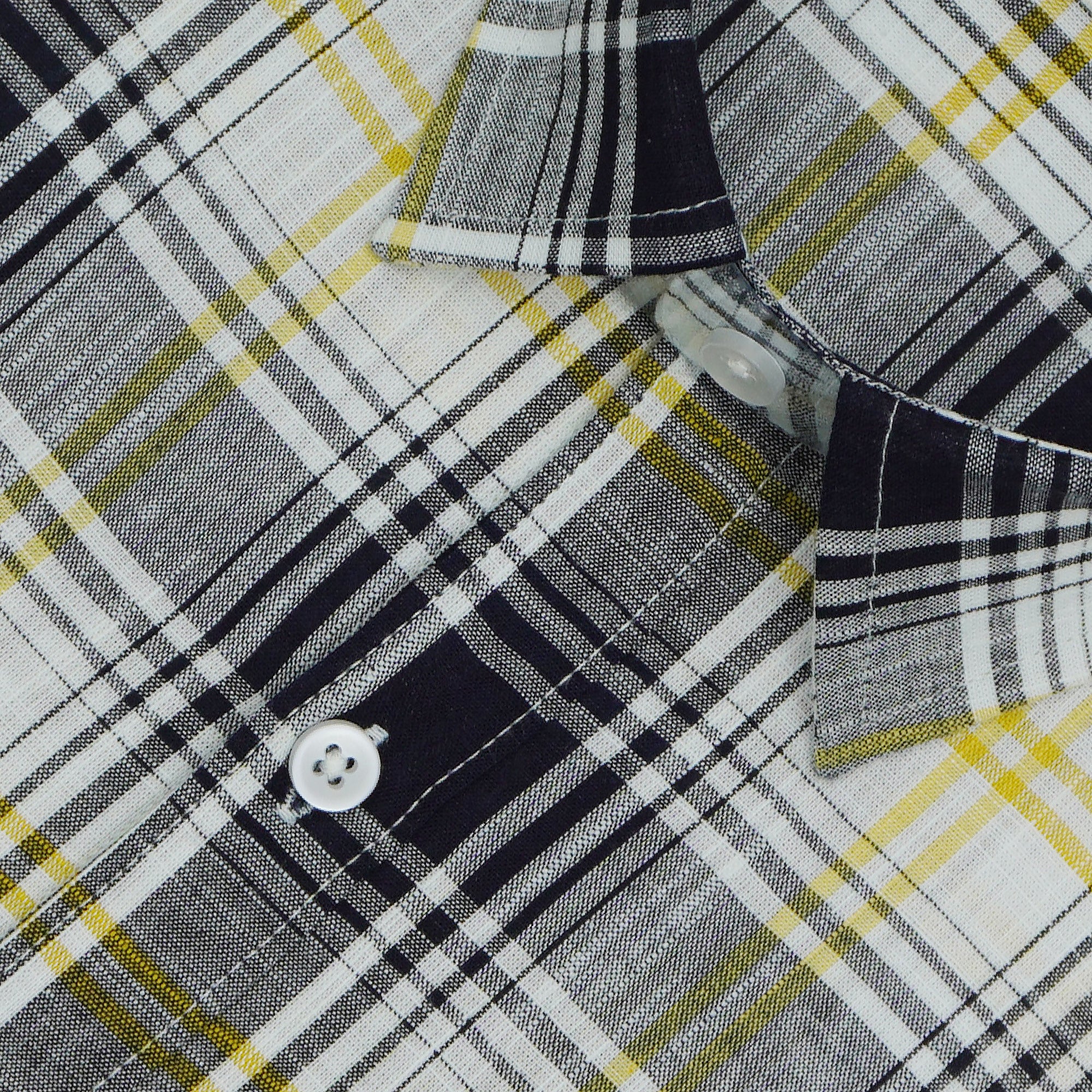 Men's Cotton Linen Checkered Half Sleeves Shirts (Multicolor)
