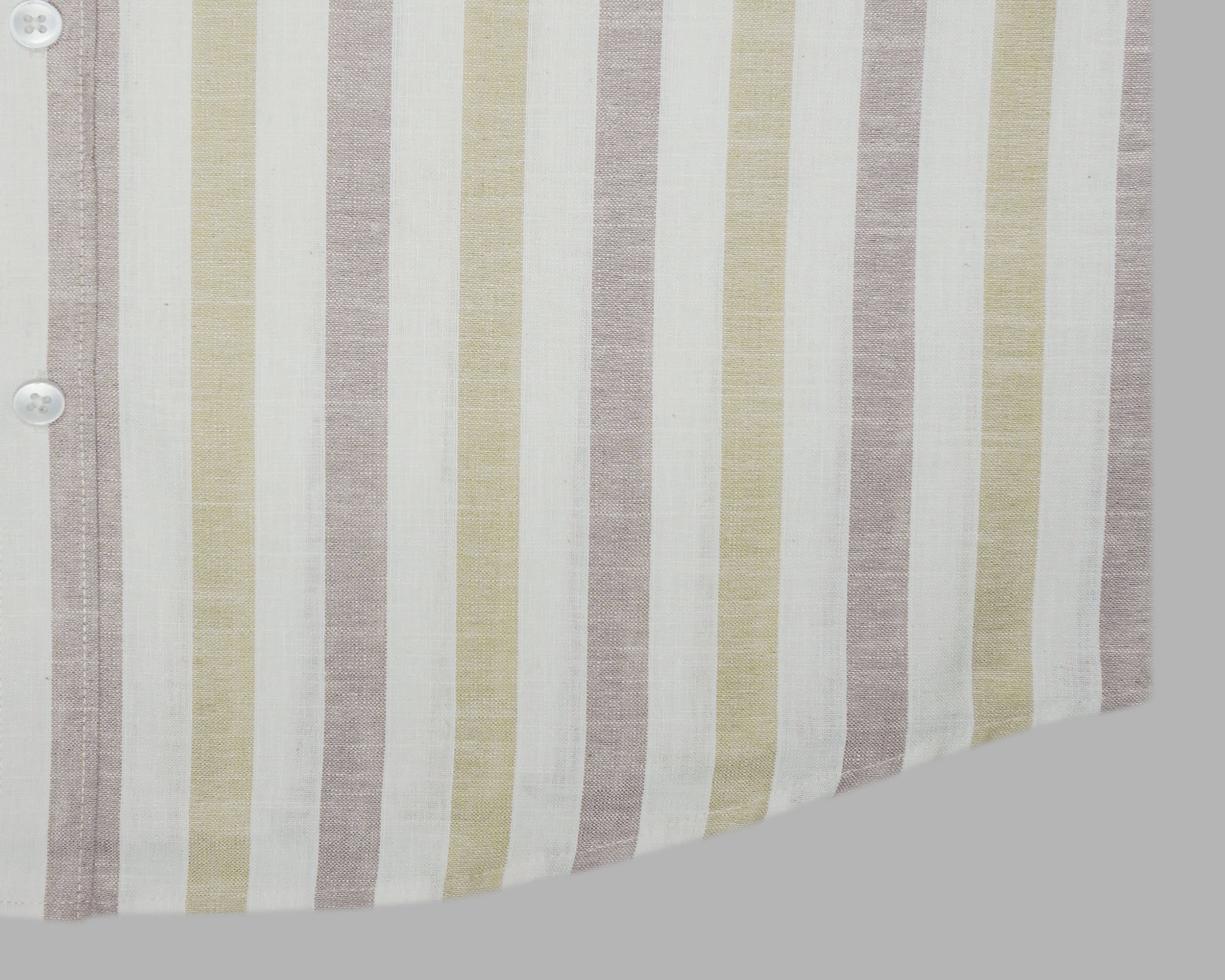 Men's Cotton Linen Striped Half Sleeves Shirts (Brown)