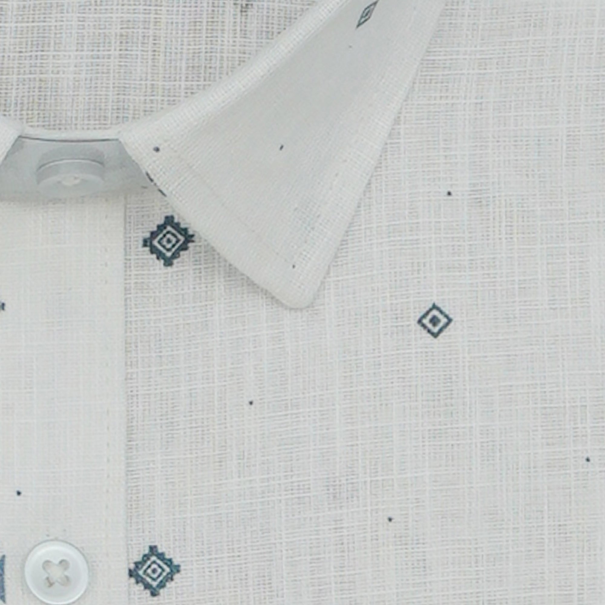 Men's Cotton Linen Printed Half Sleeves Shirts (Blue)