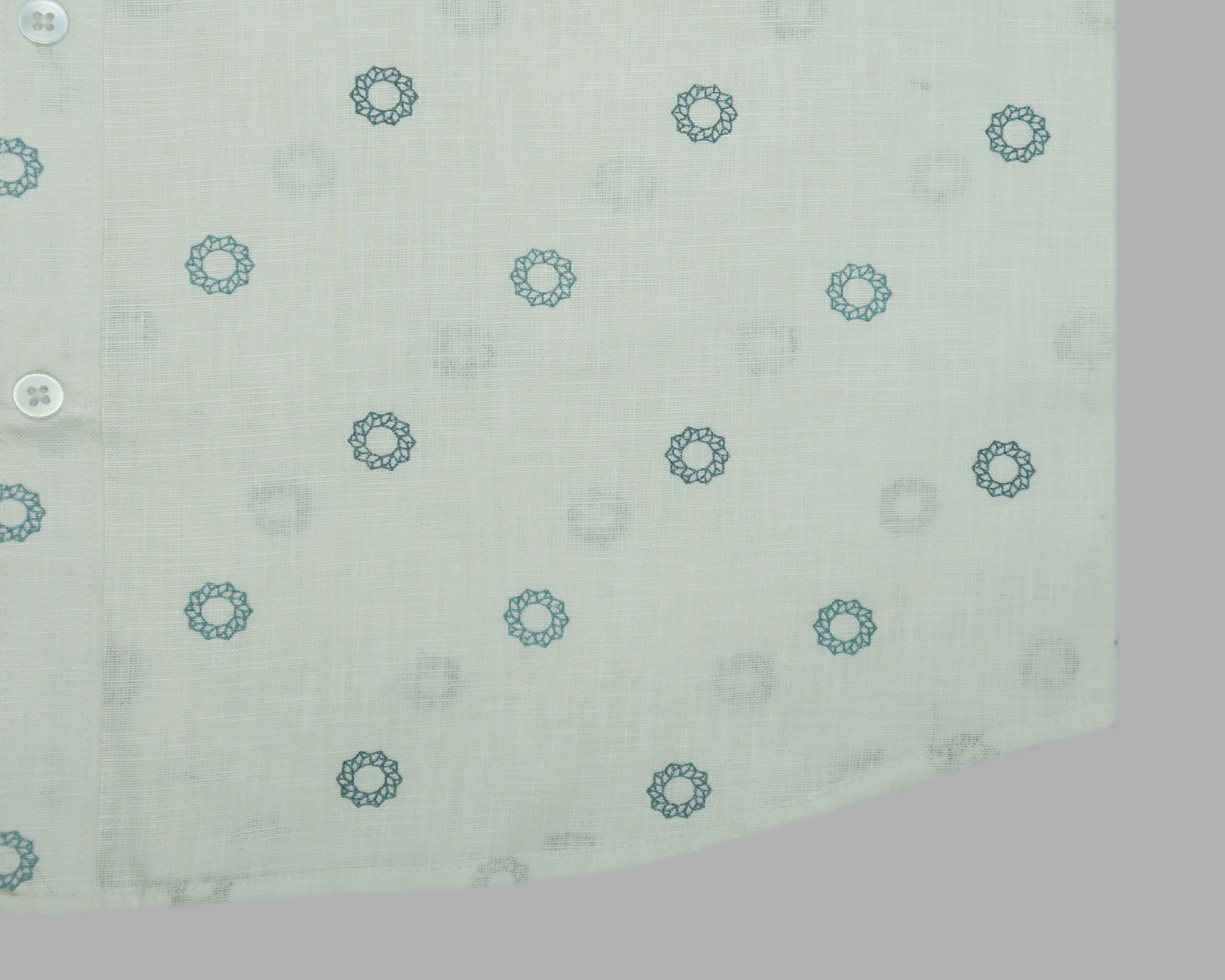 Men's Cotton Linen Printed Half Sleeves Shirts (Grey)