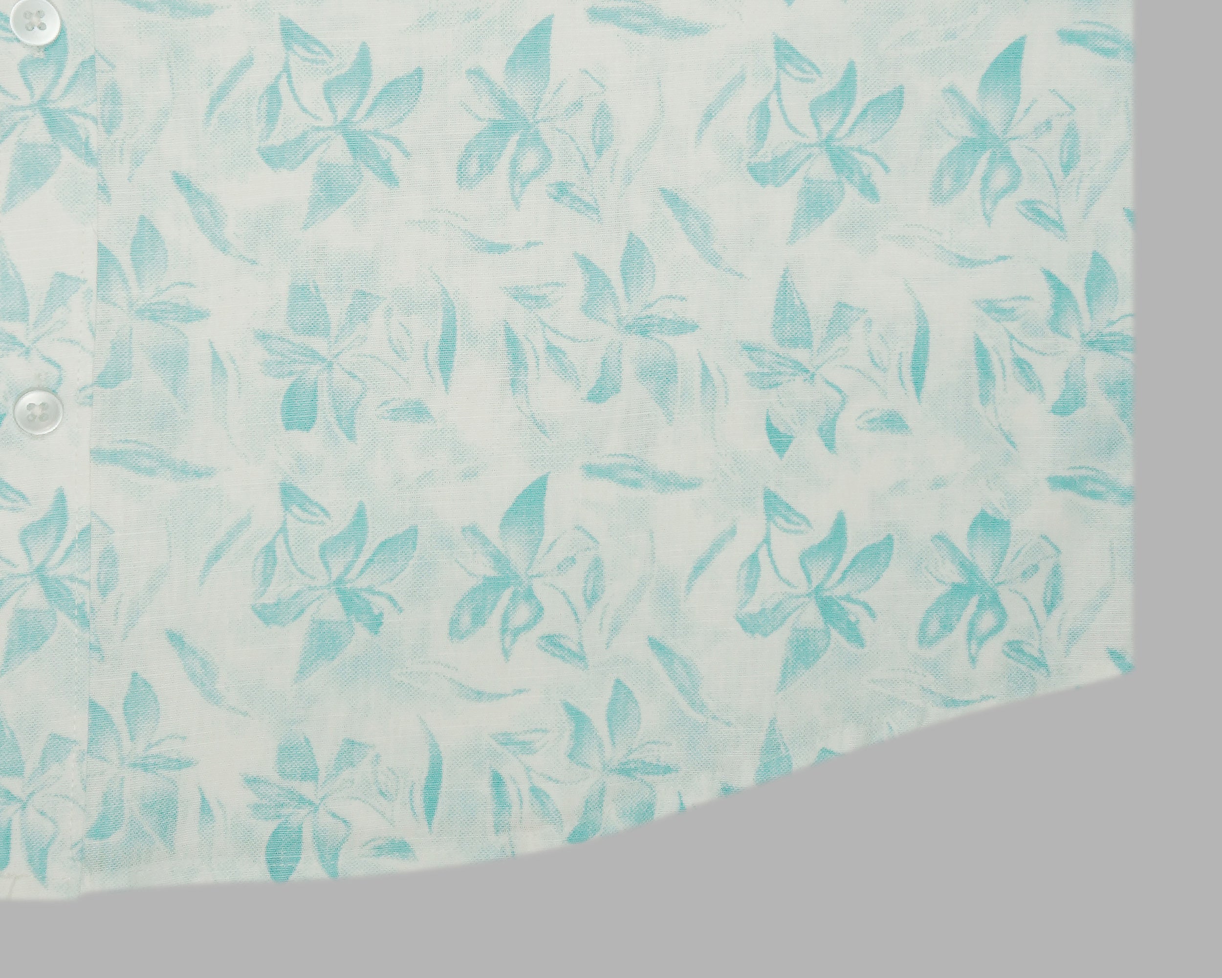 Men's Cotton Linen Printed Half Sleeves Shirts (Sea green)