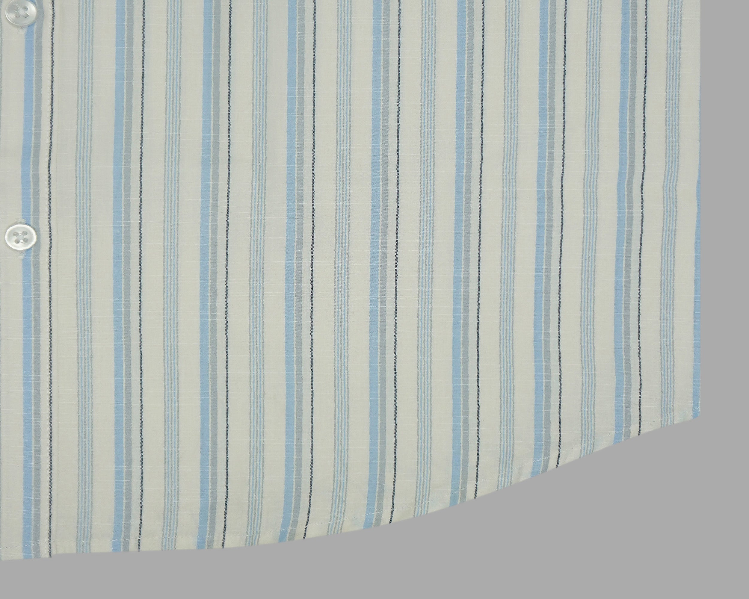 Men's 100% Cotton Striped Half Sleeves Shirts (Blue)