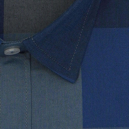 Men's 100% Cotton Big / Buffalo Checks Half Sleeves Shirt (Blue) FSH700447_2