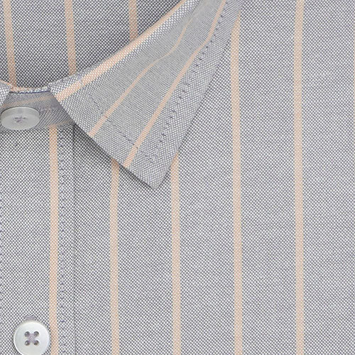 Men's 100% Cotton Chalk Striped Half Sleeves Shirt (Misty Blue) FSH800369_3