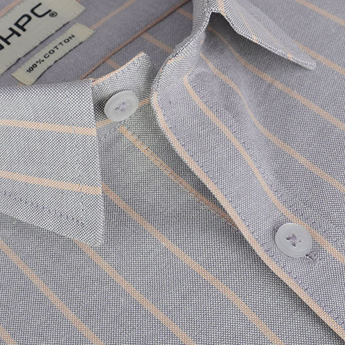 Men's 100% Cotton Chalk Striped Half Sleeves Shirt (Misty Blue) FSH800369_4