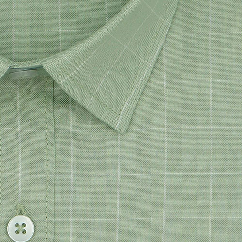 Men's 100% Cotton Graph Checkered Half Sleeves Shirt (Pistachio Green) FSH801916_2