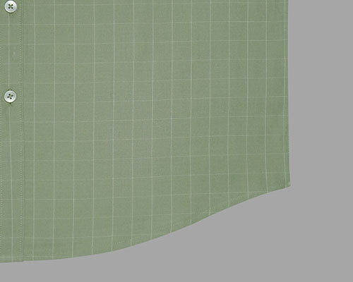 Men's 100% Cotton Graph Checkered Half Sleeves Shirt (Pistachio Green) FSH801916_6