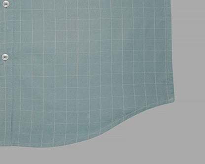 Men's 100% Cotton Graph Checkered Half Sleeves Shirt (Blue) FSH801947_6