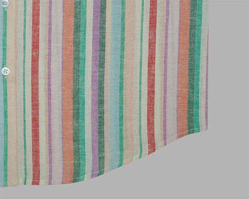 Men's Cotton Linen Roman Striped Half Sleeves Shirt (Multicolor) FSH802853_6