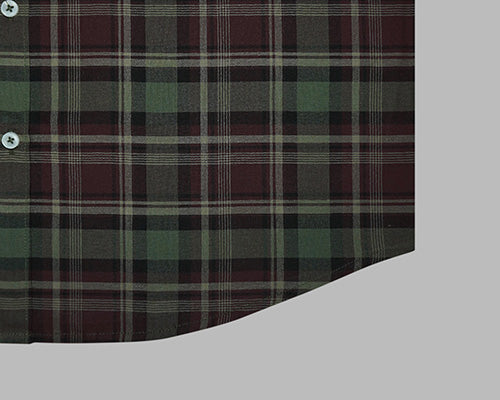 Men's 100% Cotton Plaid Checks Half Sleeves Shirt (Maroon)
