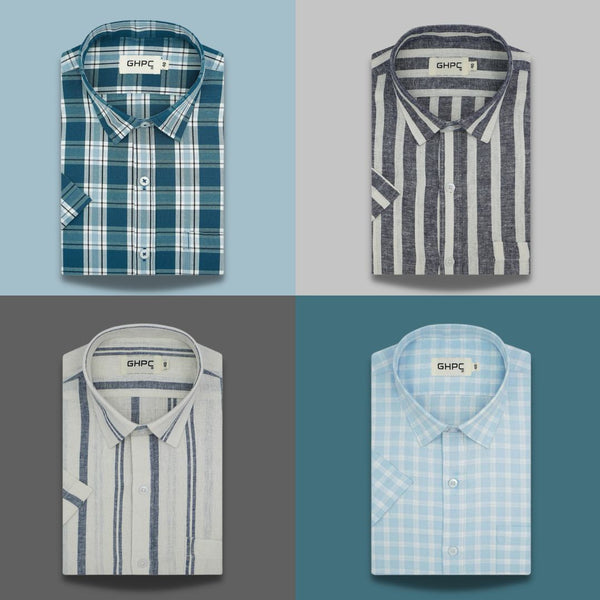 Buy Premium Formal Shirts for Men | 100% Cotton & Linen - GHPC